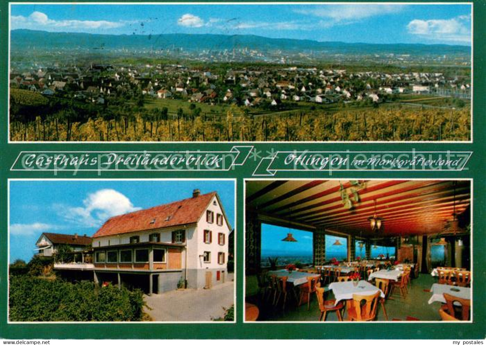 73643858 Oetlingen Weil Rhein Panorama Markgraeflerland Gasthaus Dreilaenderblic - Weil Am Rhein