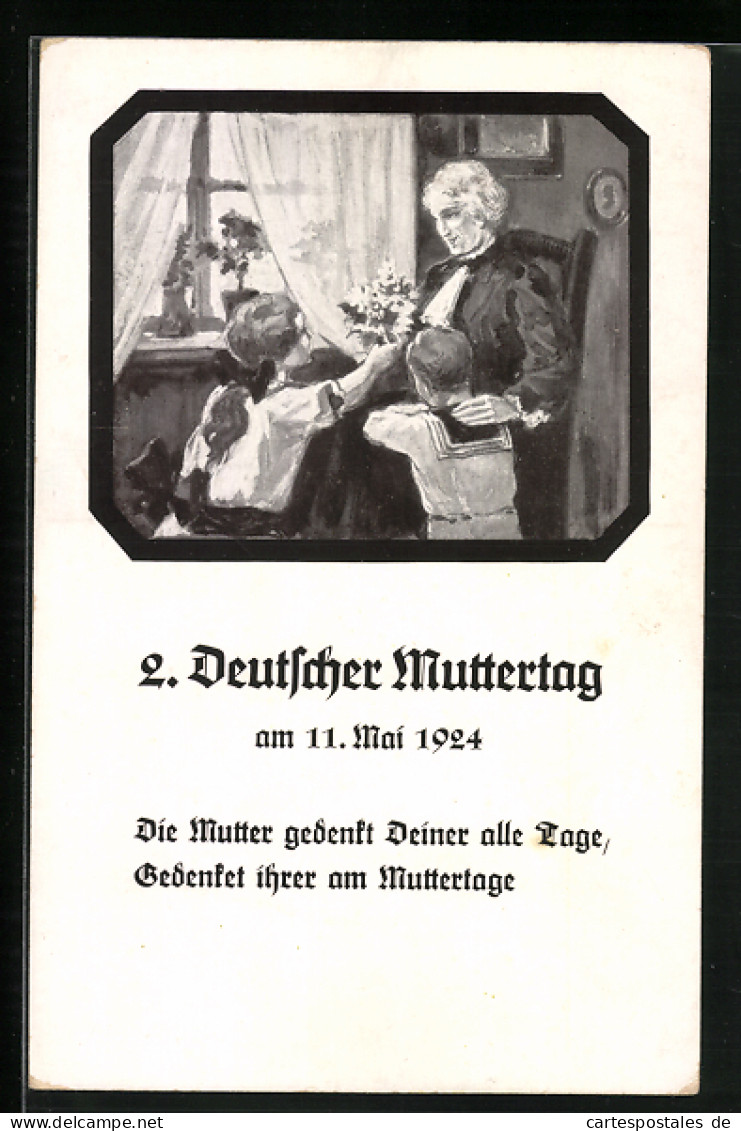 AK 2. Deutscher Muttertag 1924, Kinder Mit Mutter  - Día De La Madre