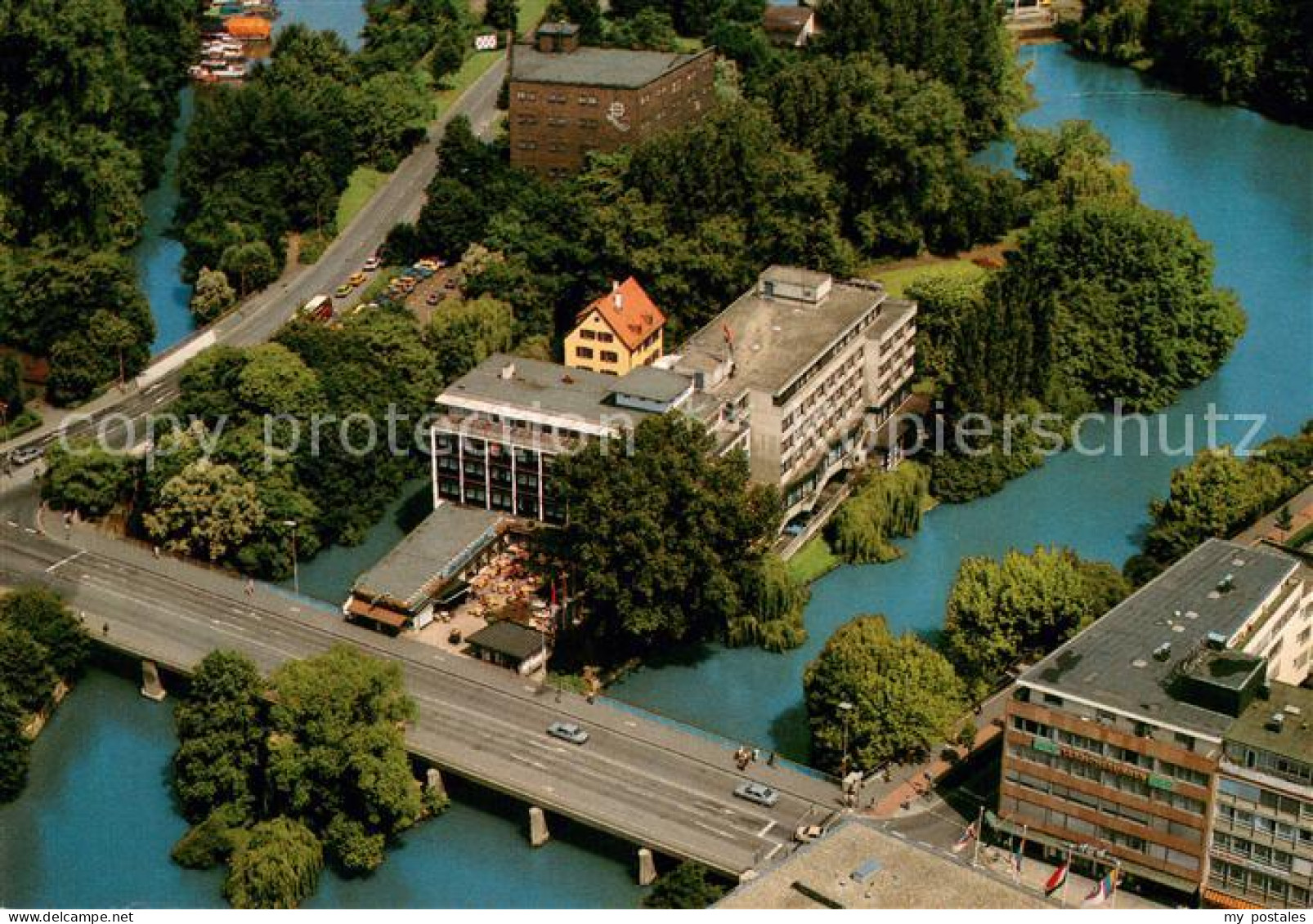73643744 Heilbronn Neckar Insel Hotel Friedrich Ebert Bruecke Fliegeraufnahme He - Heilbronn