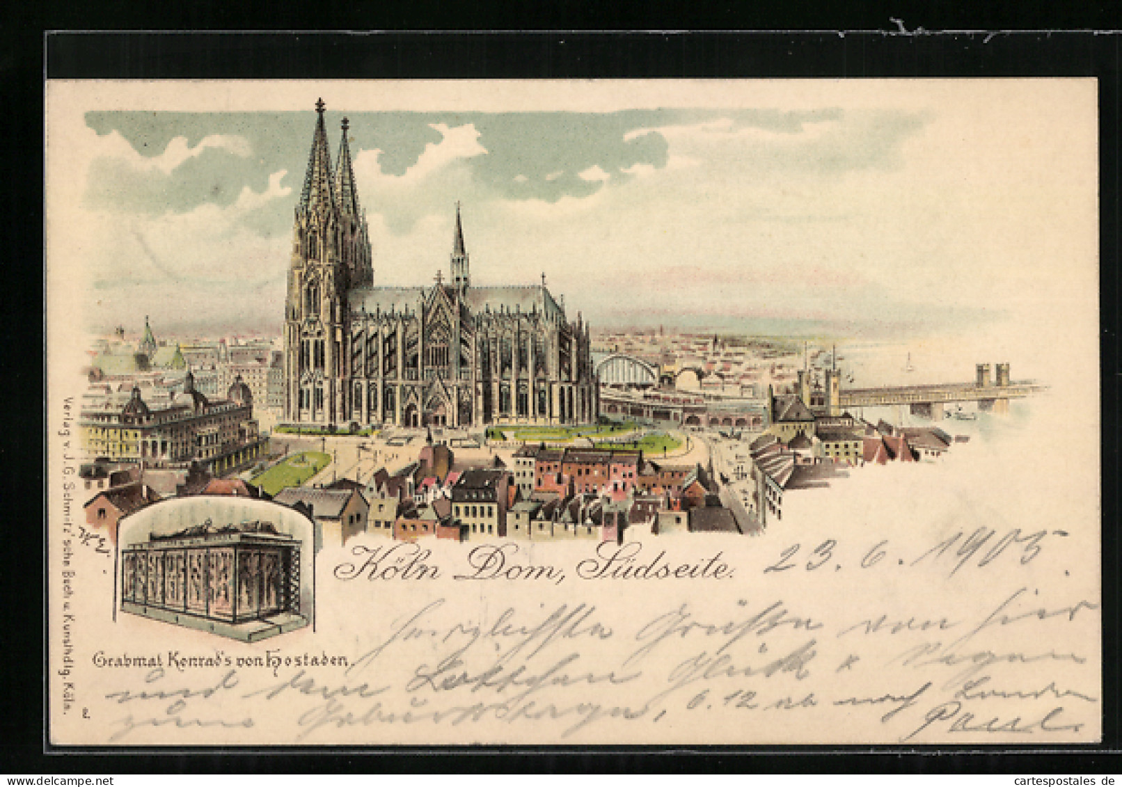 Lithographie Köln, Dom Von Der Südseite, Grabmal Konrad`s Von Hostaden  - Koeln