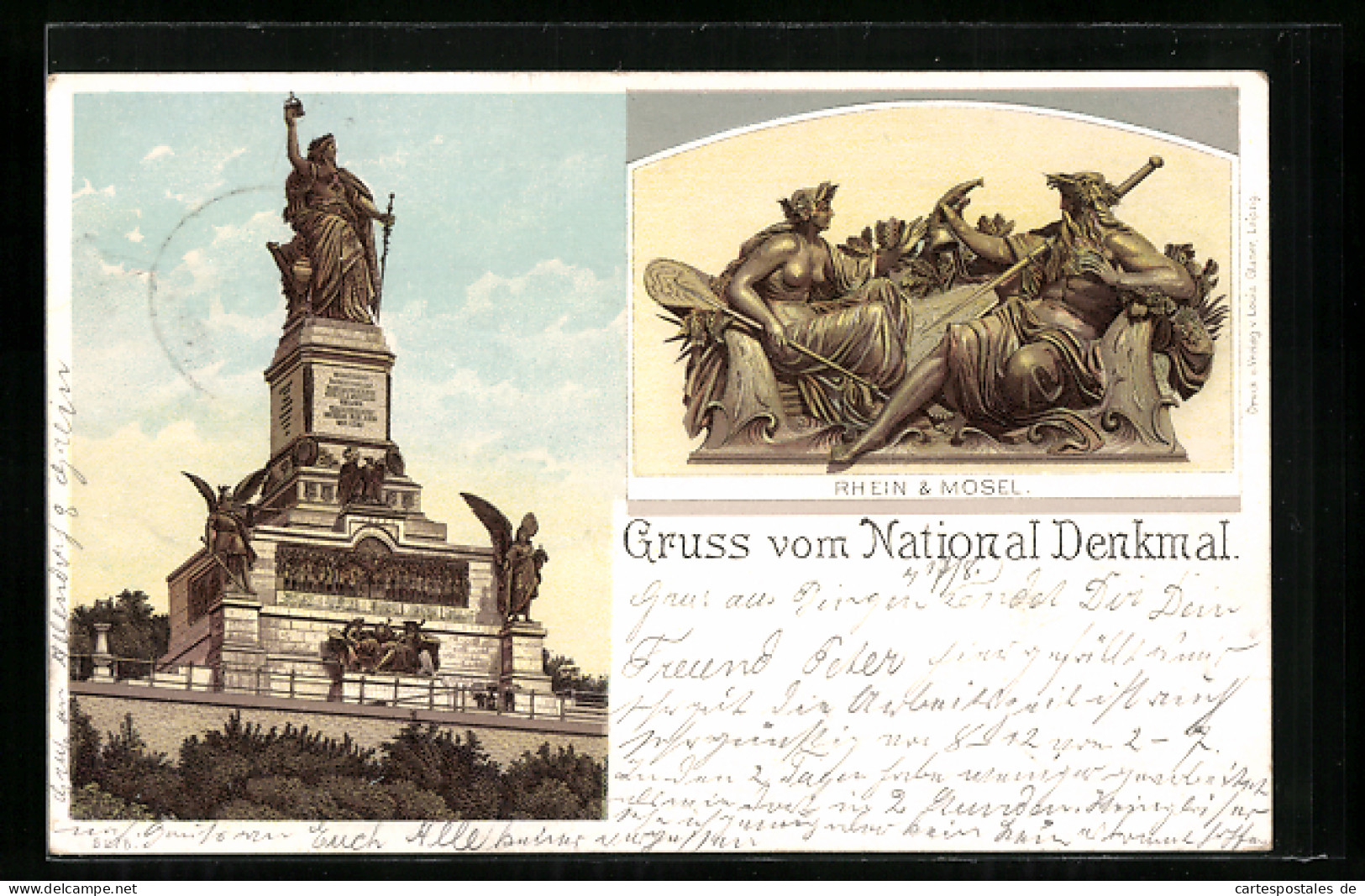 AK Gruss Vom National-Denkmal, Rhein & Mosel  - Other & Unclassified