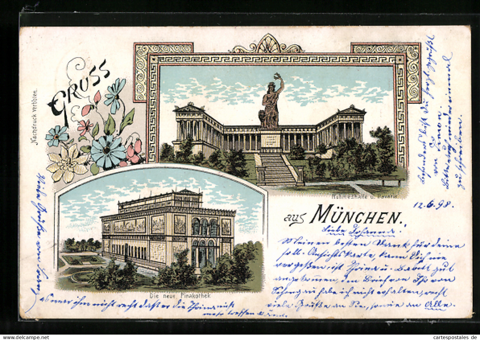 AK München, Die Neue Pinakothek, Ruhmeshalle U. Bavaria  - Other & Unclassified