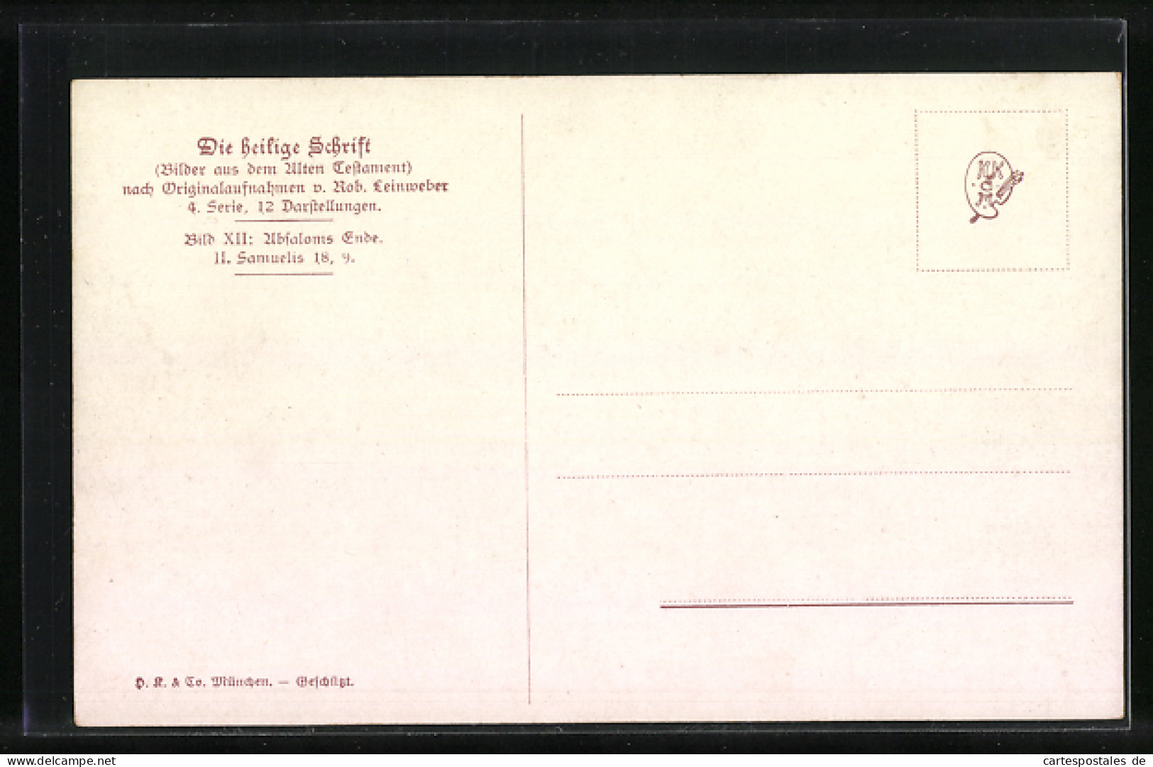 Künstler-AK Die Heilige Schrift, Bilder Aus Dem Alten Testament, Absaloms Erbe  - Andere & Zonder Classificatie