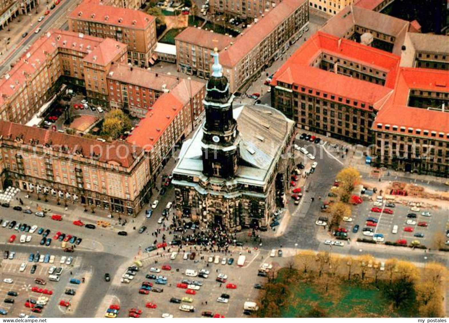 73643630 Dresden Kreuzkirche Fliegeraufnahme Dresden - Dresden