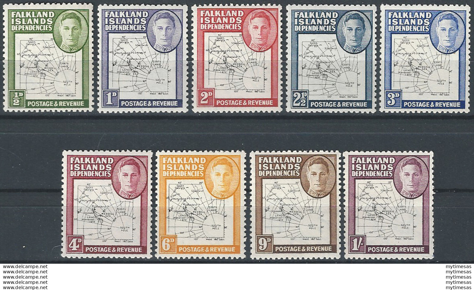 1946-49 Falkland Dependencies Giorgio VI MNH SG. N. G 9/16 - Otros & Sin Clasificación