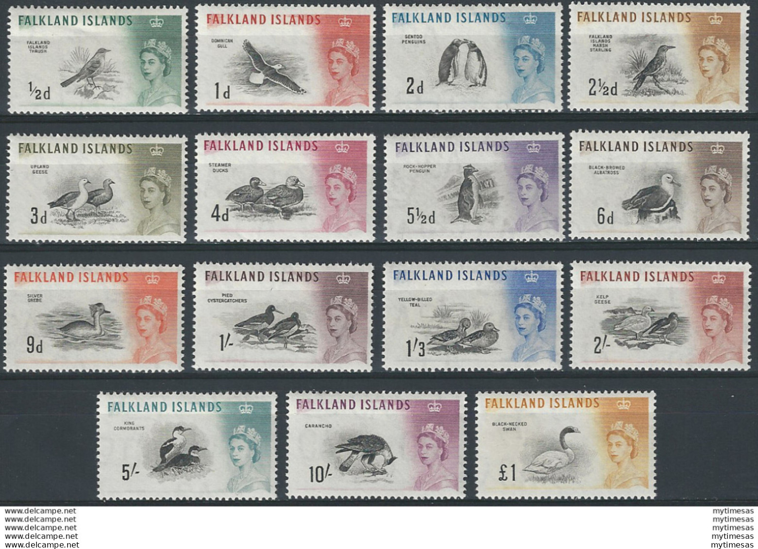 1960-66 Falkland Islands Elisabetta II 15v. MNH SG. N. 193/207 - Other & Unclassified