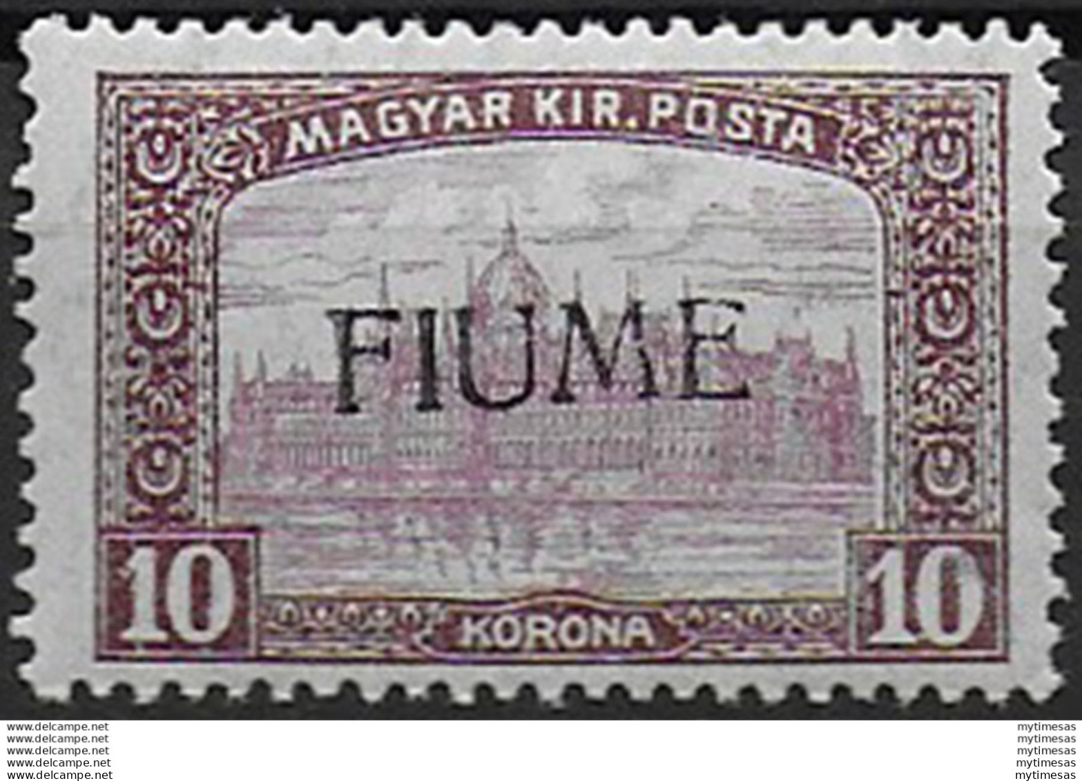 1918 Fiume 10k. Bruno Lilla E Lilla II Tipo MNH Sassone N. 21/II - Andere & Zonder Classificatie