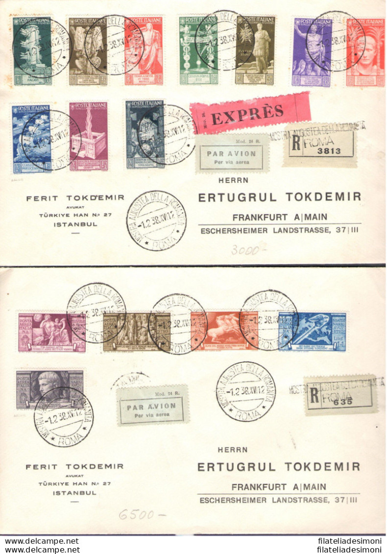 1937 Regno D'Italia, Bimillenario Di Augusto N° 416/25+A110 Su Lettere Viaggiat - Other & Unclassified