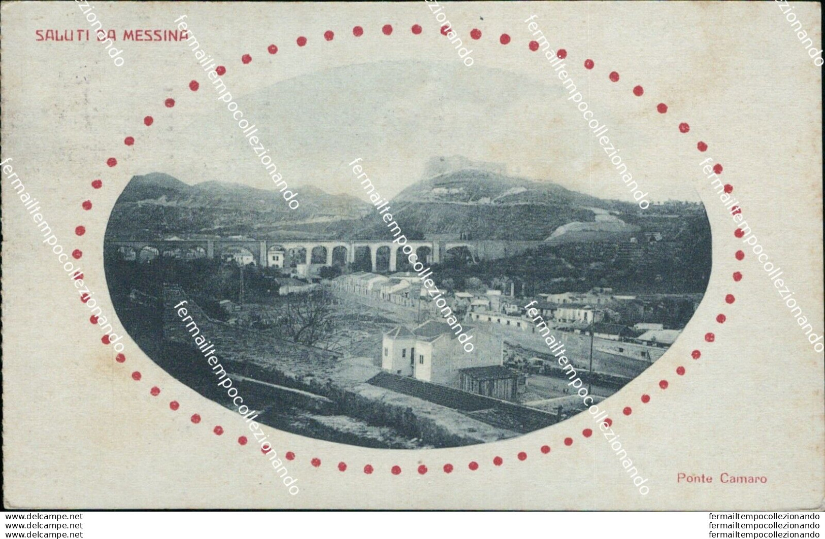 Bg193 Cartolina Saluti Da Messina Ponte Camaro 1923 - Messina