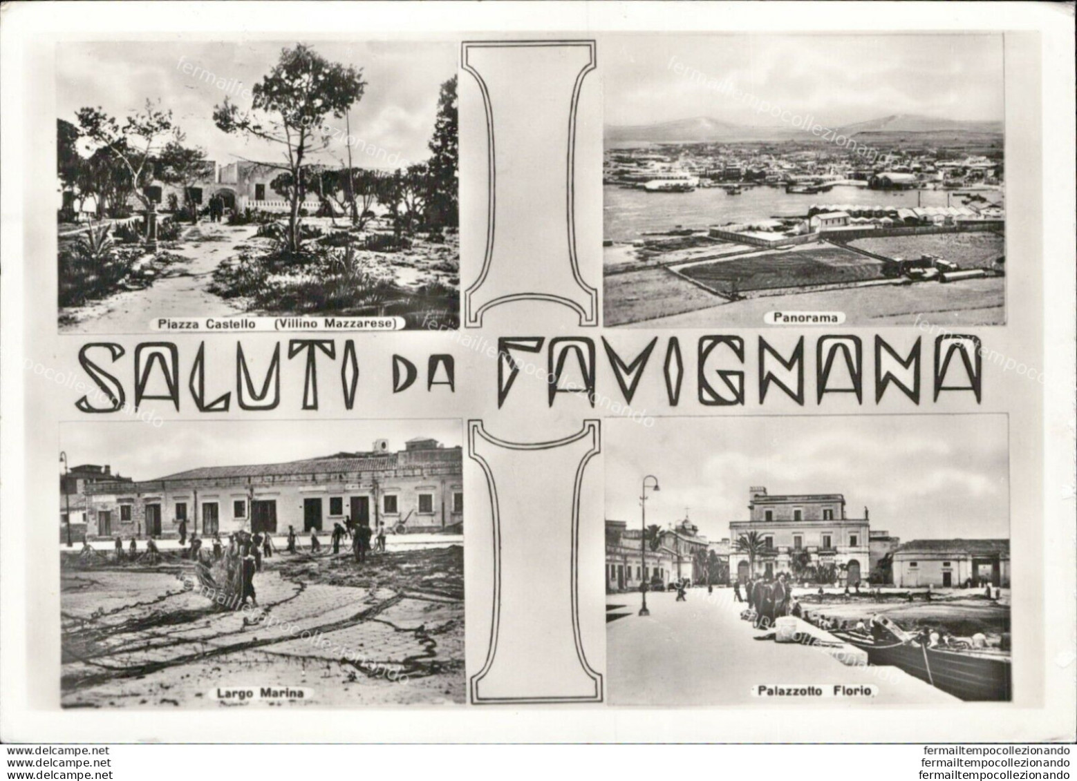 Ai12 Cartolina Saluti Da Favignana 4 Vedutine Provincia Di Trapani - Trapani