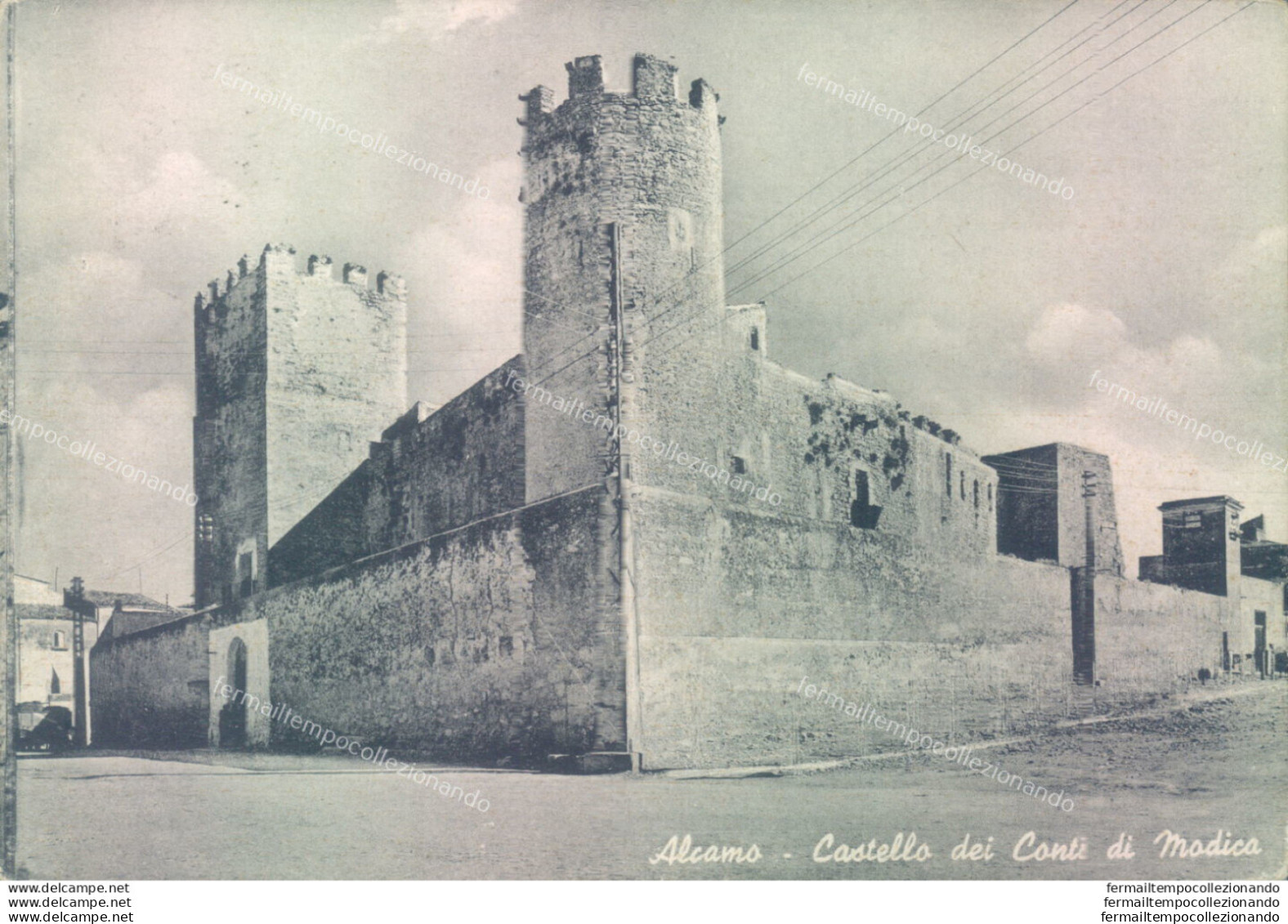 Ab301 Cartolina Alcamo Castello Dei Conti Di Modica Provincia Di Trapani - Trapani