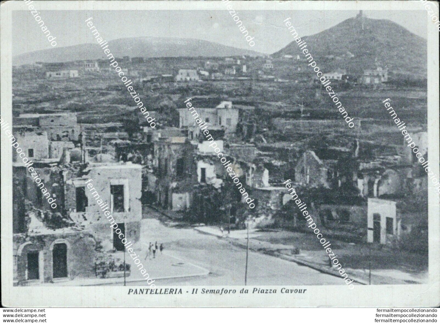 Bh455 Cartolina Pantelleria Il Semaforo Da Piazza Cavour Provincia Di Trapani - Trapani