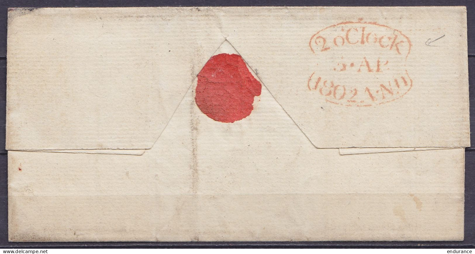 LSC (sans Contenu) Datée 3 Avril 1802 De LONDON Pour " Upper Thames Street" - Port "2" Au Tampon (au Dos: Cachet "2 O'cl - ...-1840 Prephilately