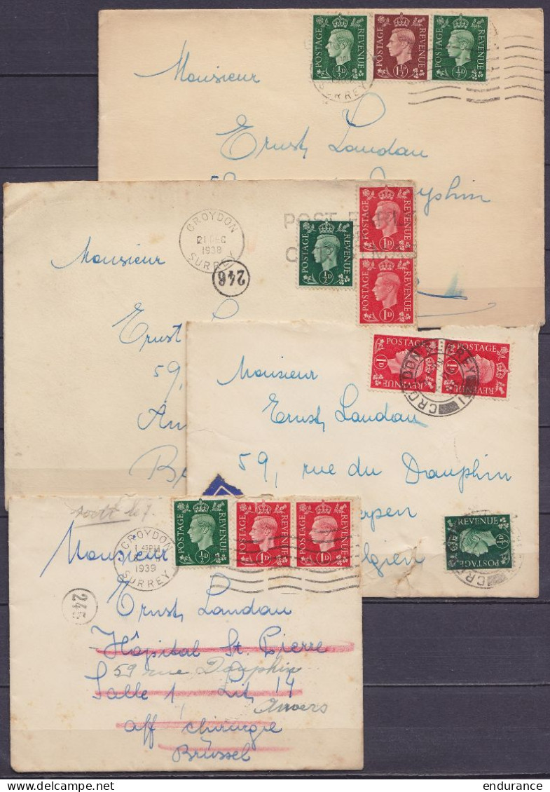 Grande Bretagne - Lot De 15 Env. Diverses Orignies Pour Anvers, Wien, Amsterdam, Bruxelles Entre 1938 Et 1939 - Voir Sca - Lettres & Documents