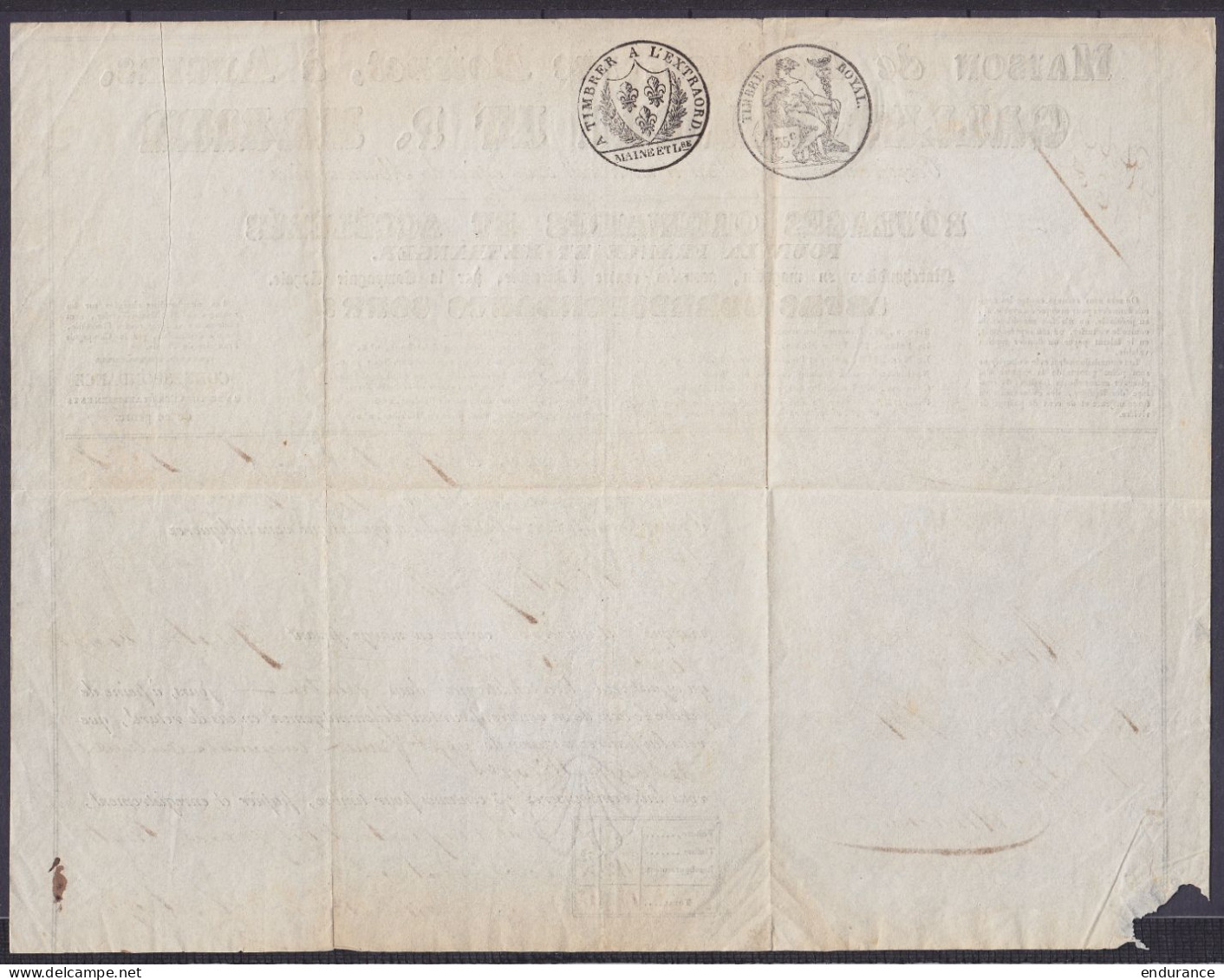 Lettre De Voiture "Maison De Roulage Callet-Azémar & Mazier" Angers Datée 14 Mai 1828 Pour L'envoi D'une Balle De Ficell - Kleidung & Textil