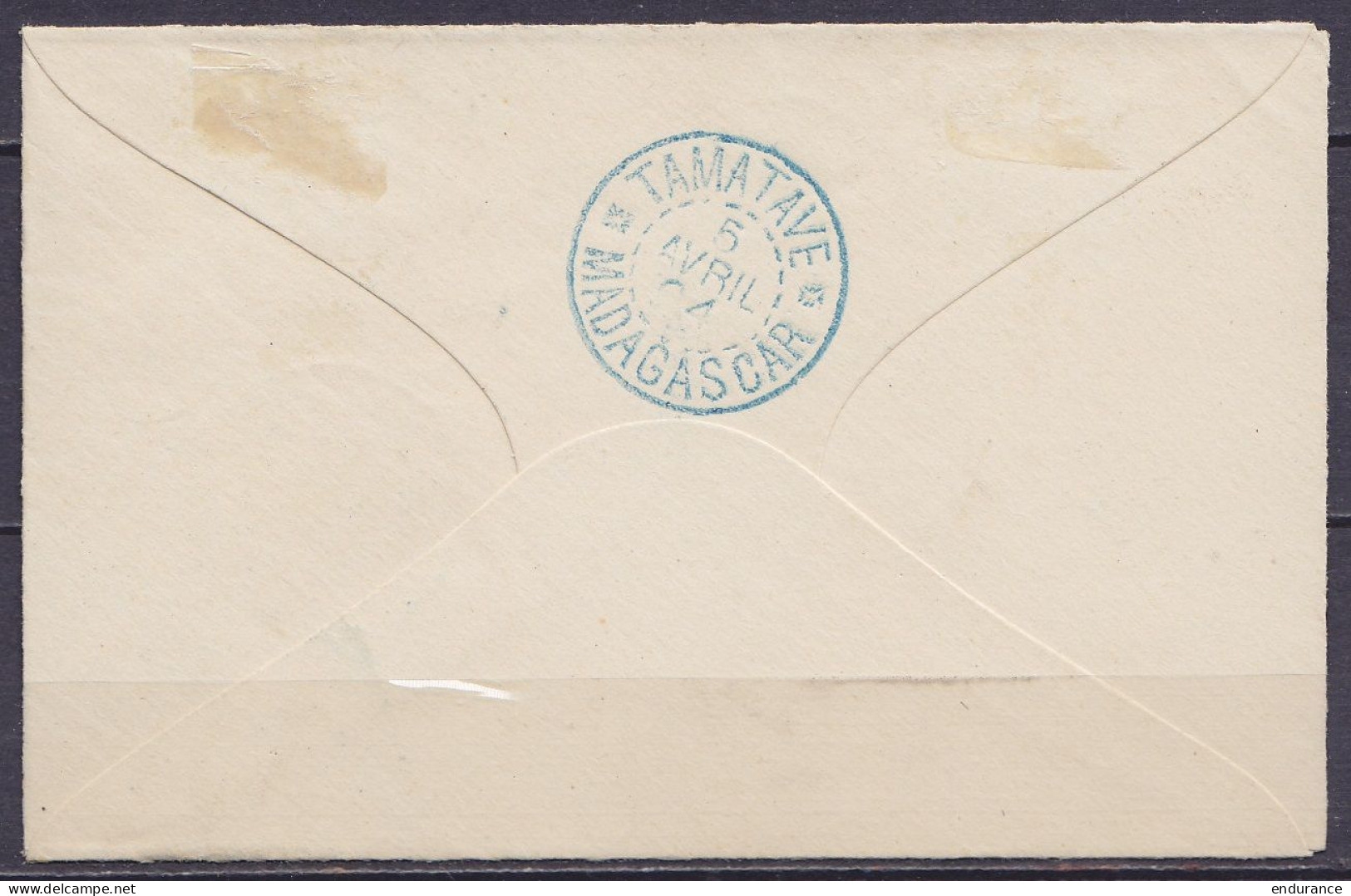 Diego Suarez - Petite Env. Affr. ½ Tp Madagascar Càd Bleu DIEGO SUAREZ /19 MARS 1904 Pour TAMATAVE - Griffe Annulant Le  - Covers & Documents