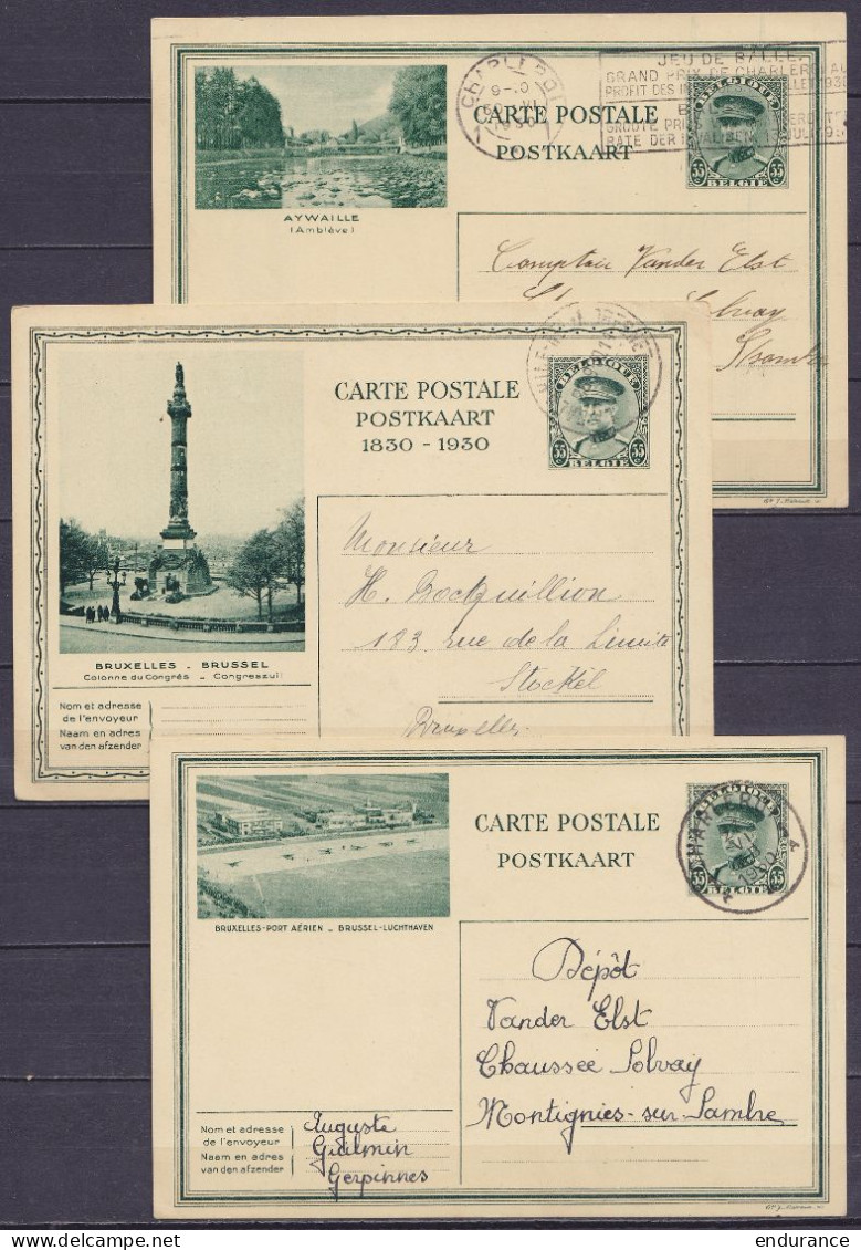 Lot De 10 EP CP Albert 1e Illustrées Càd 1930 CHARLEROI, MOUSTIER-sur-SAMBRE, LA CALAMINE, VERVIERS, … Pour MONTIGNIES-s - Postcards 1909-1934