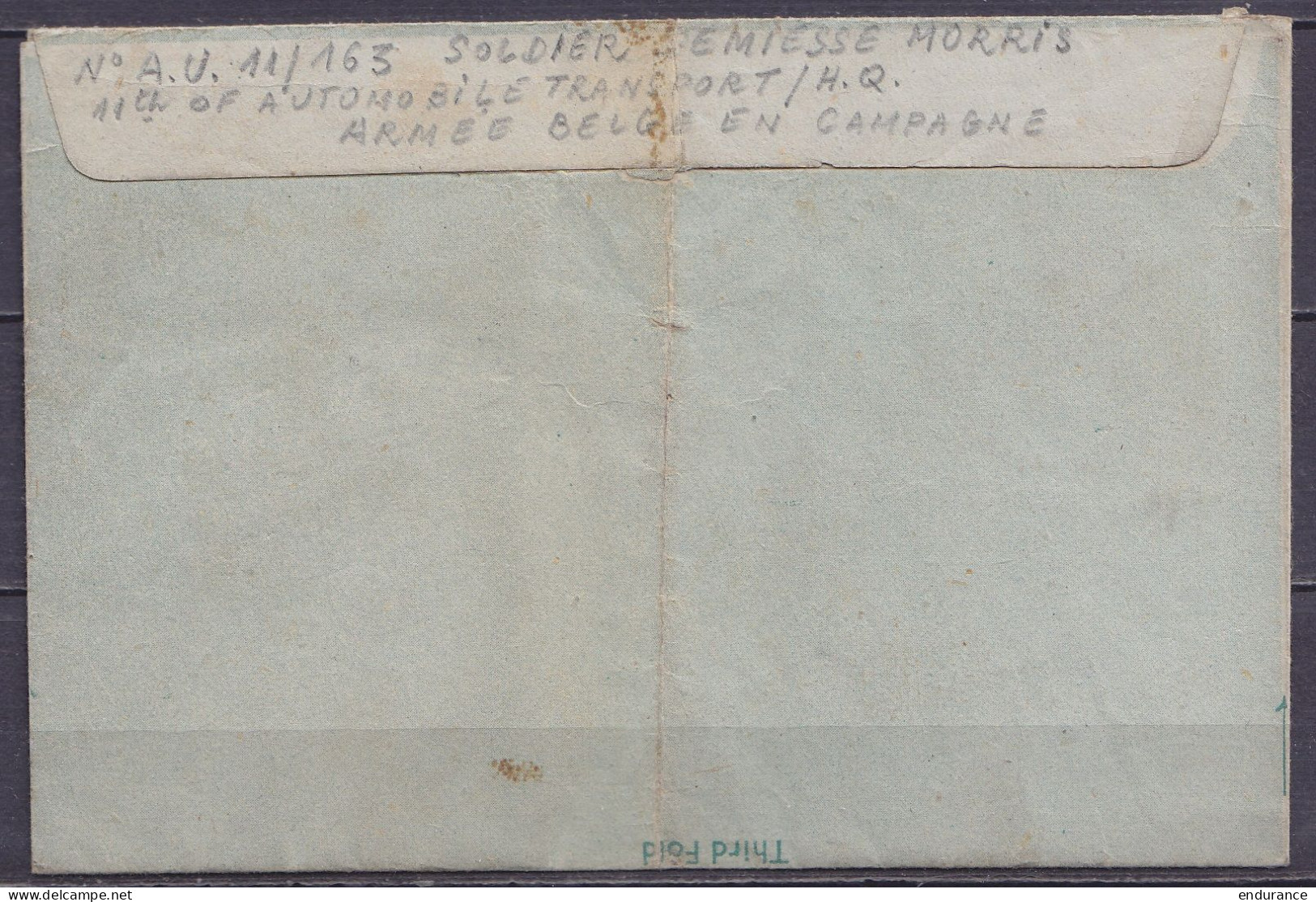 Aérogramme "Navy Army & Air Force Institutes"" Letter Form" Posté En Mer Affr. N°528 Càd OOSTENDE /21-3-1945" D'un Milit - Guerre 40-45 (Lettres & Documents)