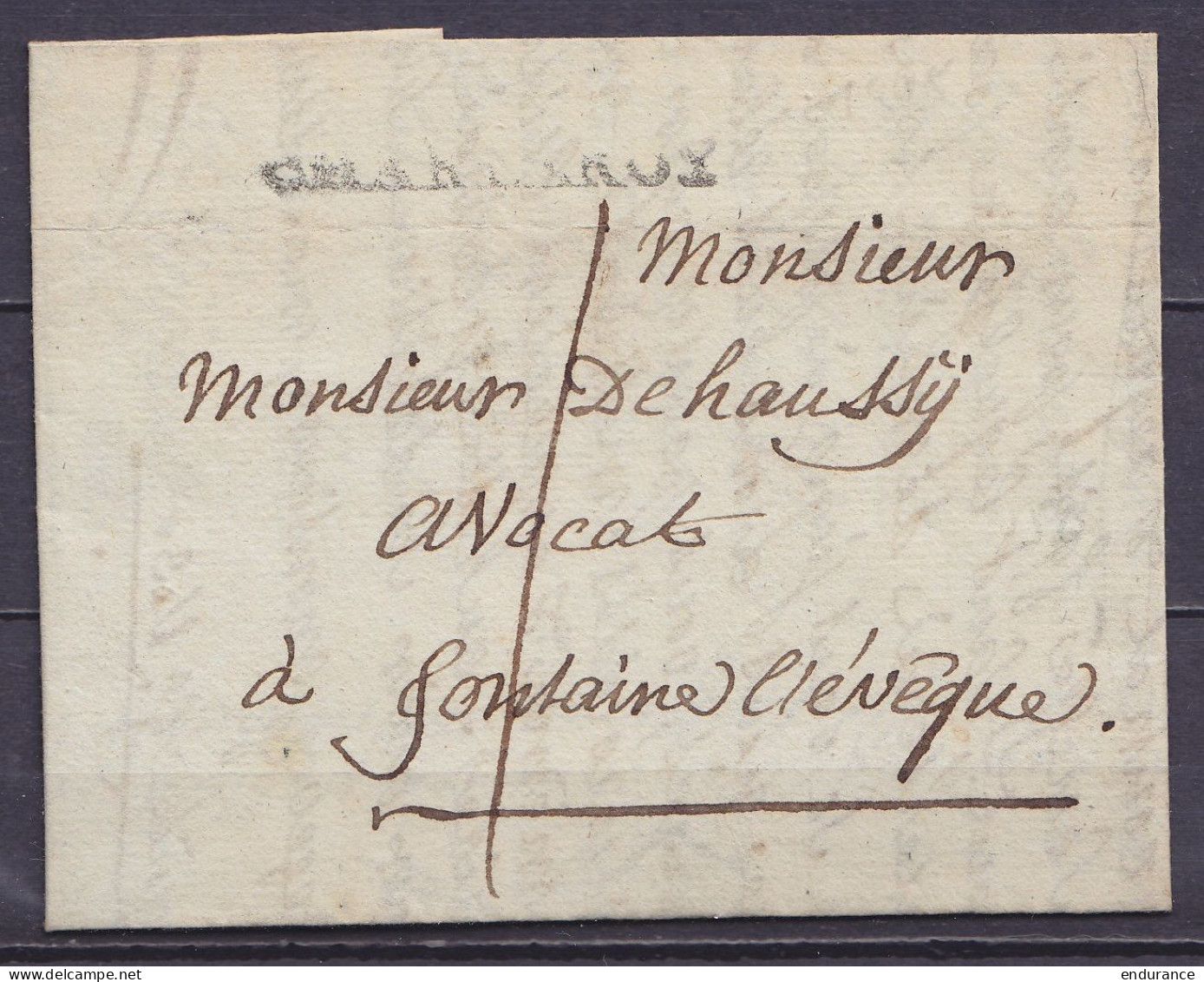 L. Datée 18 Décembre 1815 De CHARLEROI Pour FONTAINE L'EVEQUE - Griffe "CHARLEROY" - Port "|" - 1815-1830 (Période Hollandaise)