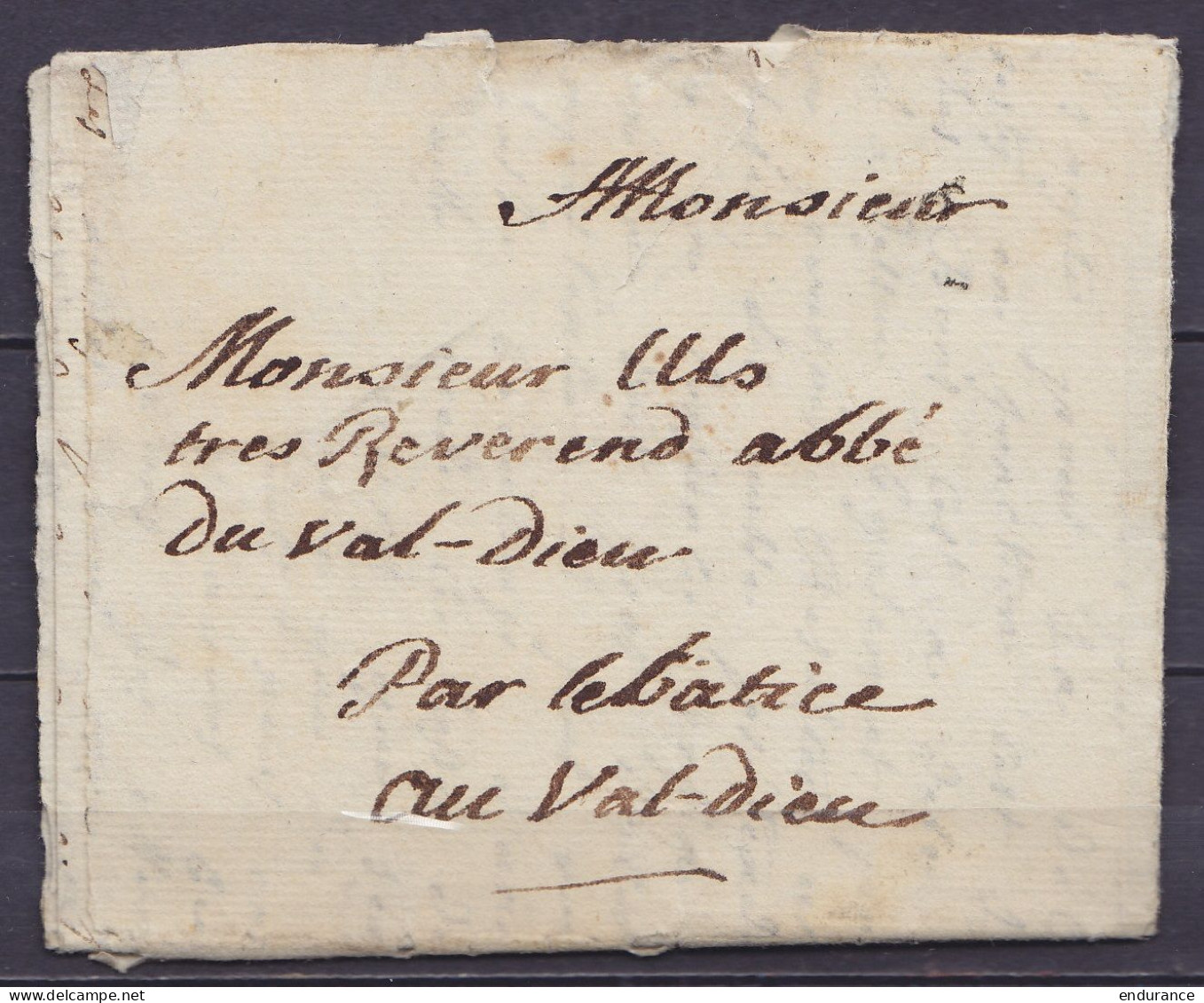 L. Datée 25 Avril 1797 (de Liège) Pour Révérend Abbé Du Val-Dieu Par BATTICE - 1794-1814 (Französische Besatzung)