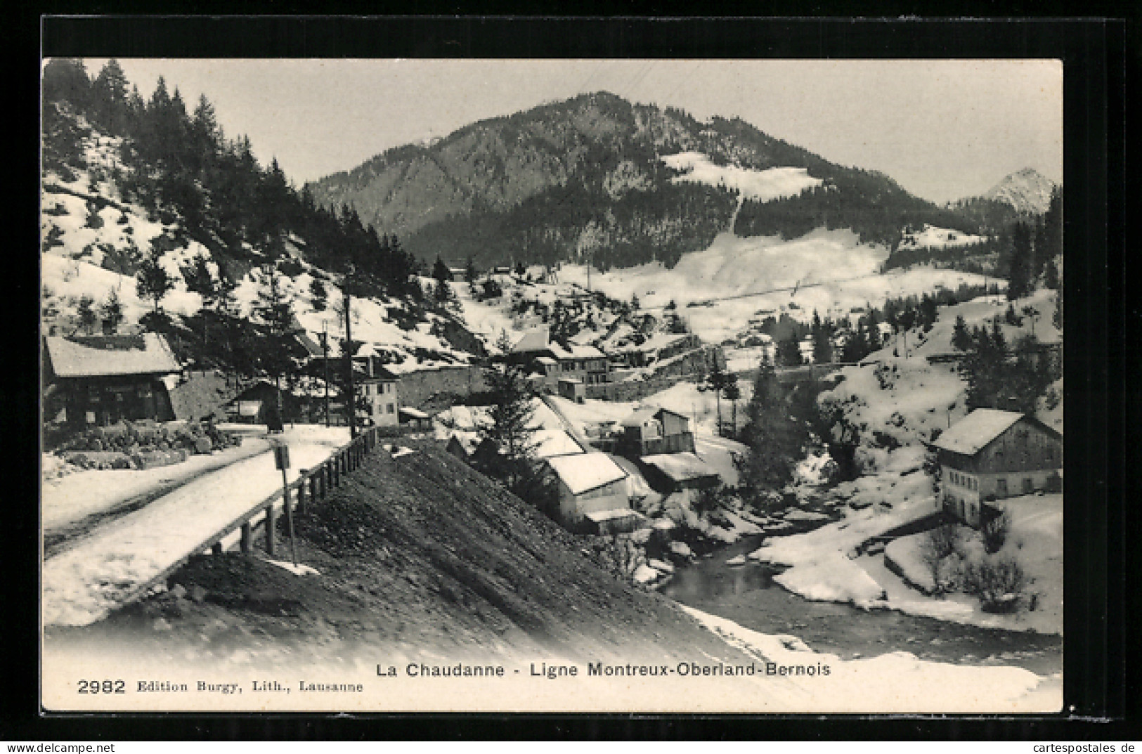 AK Rossinière, La Chaudanne, Ligne Montreux-Oberland-Bernois  - Rossinière