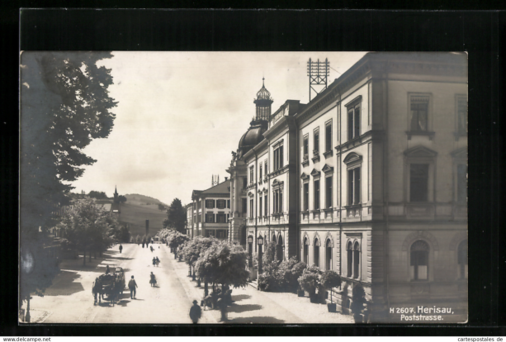 AK Herisau, Blick In Die Poststrasse  - Herisau