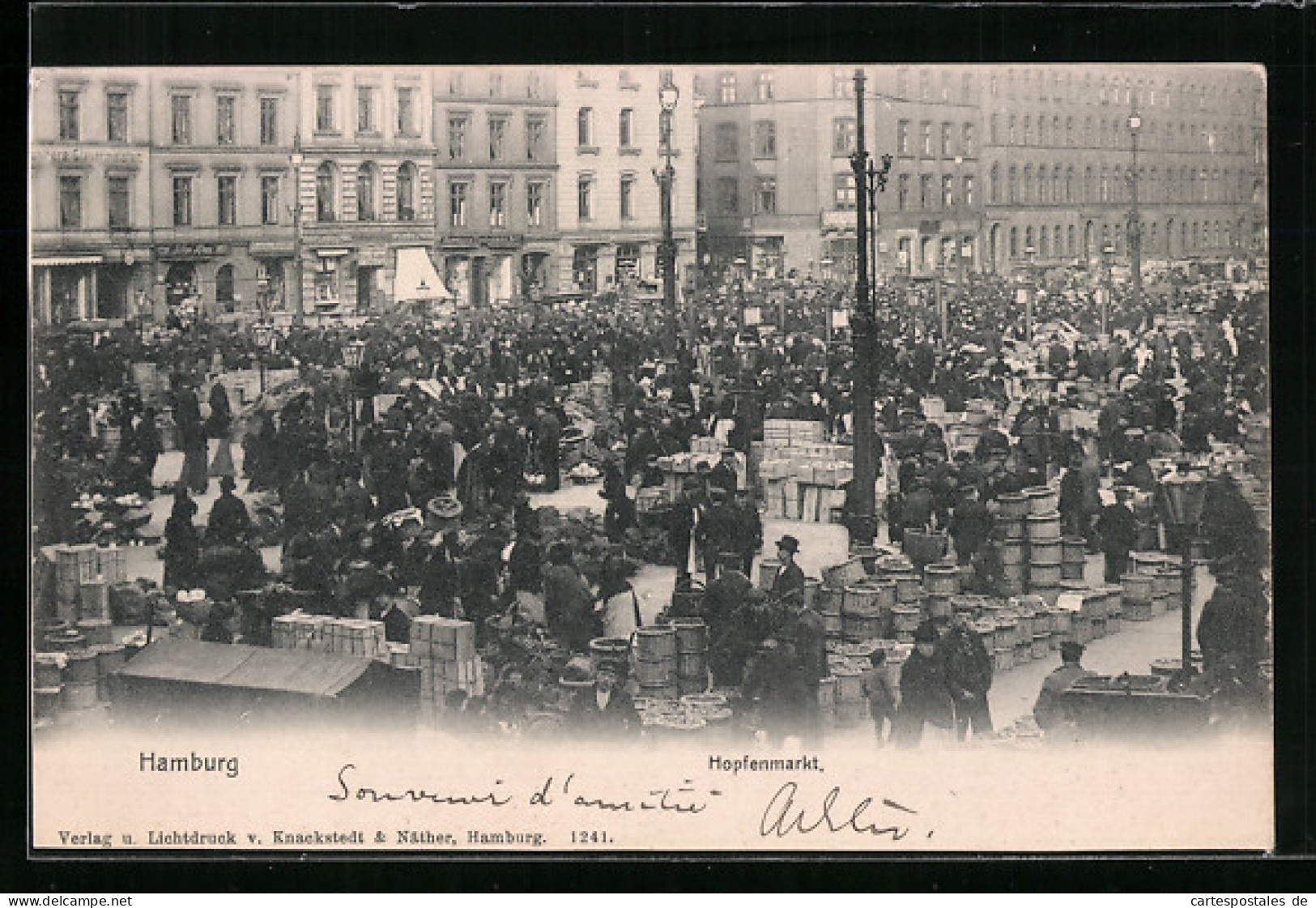 AK Hamburg, Belebter Hopfenmarkt  - Mitte