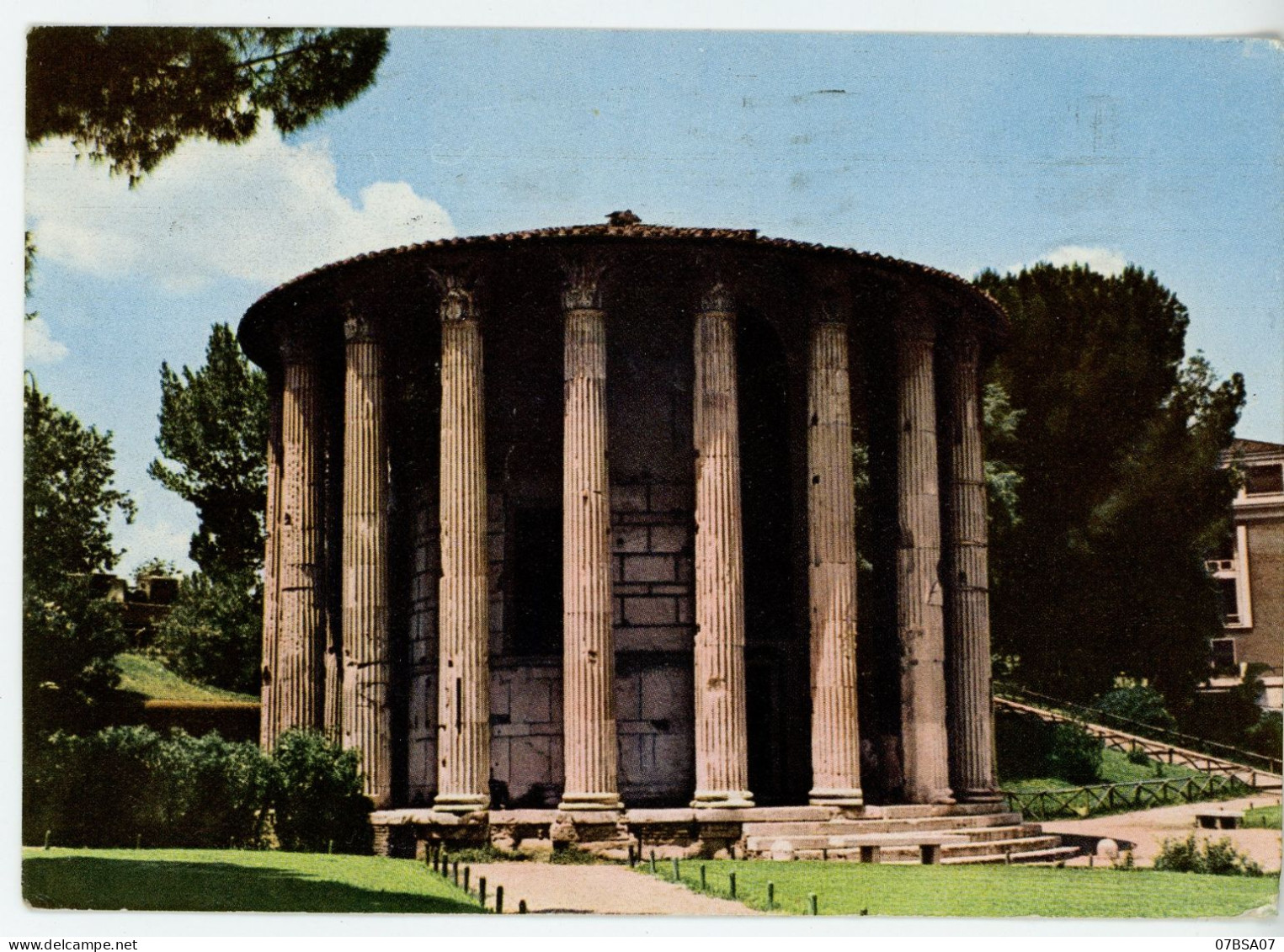 LABORATOIRE ROGER BELLON PARIS NEUILLY ROMA TEMPIO DI VESTA  ITALIE CP 1956 MILANO => FRANCE STRASBOURG - 1946-60: Poststempel
