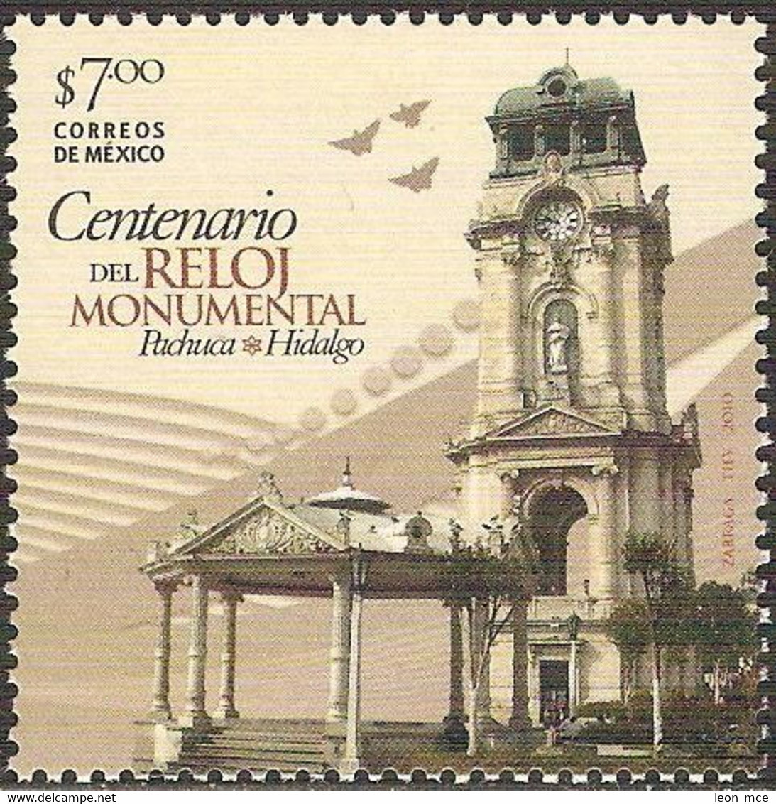 2010 MÉXICO  RELOJ Centenary Of The Monumental Clock Of Pachuca, Hidalgo / ARCHITECTURE STAMP MNH - Mexique