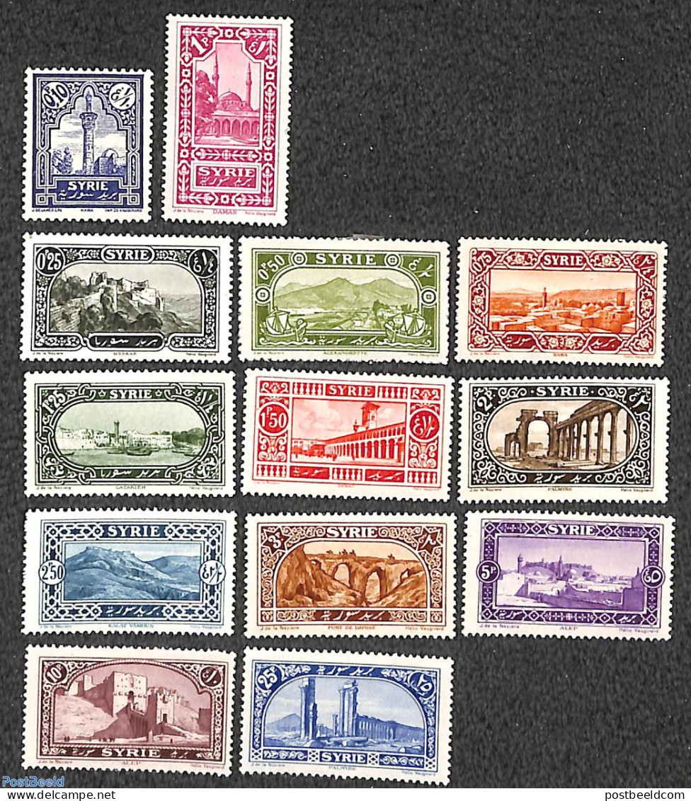 Syria 1925 Definitives 13v, Unused (hinged), Art - Bridges And Tunnels - Brücken