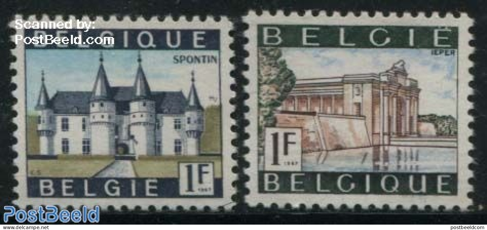 Belgium 1967 Tourism 2v, Phosphor, Mint NH, Various - Tourism - Art - Castles & Fortifications - Neufs