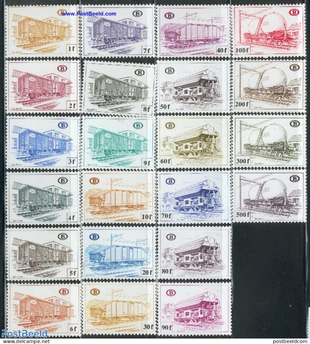 Belgium 1980 Railway Stamps 22v, Mint NH, Transport - Railways - Ungebraucht