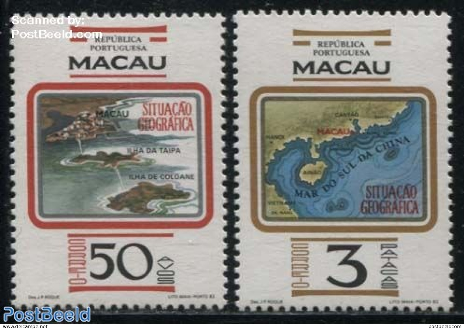 Macao 1982 Geographical Position 2v, Mint NH, Various - Maps - Ongebruikt