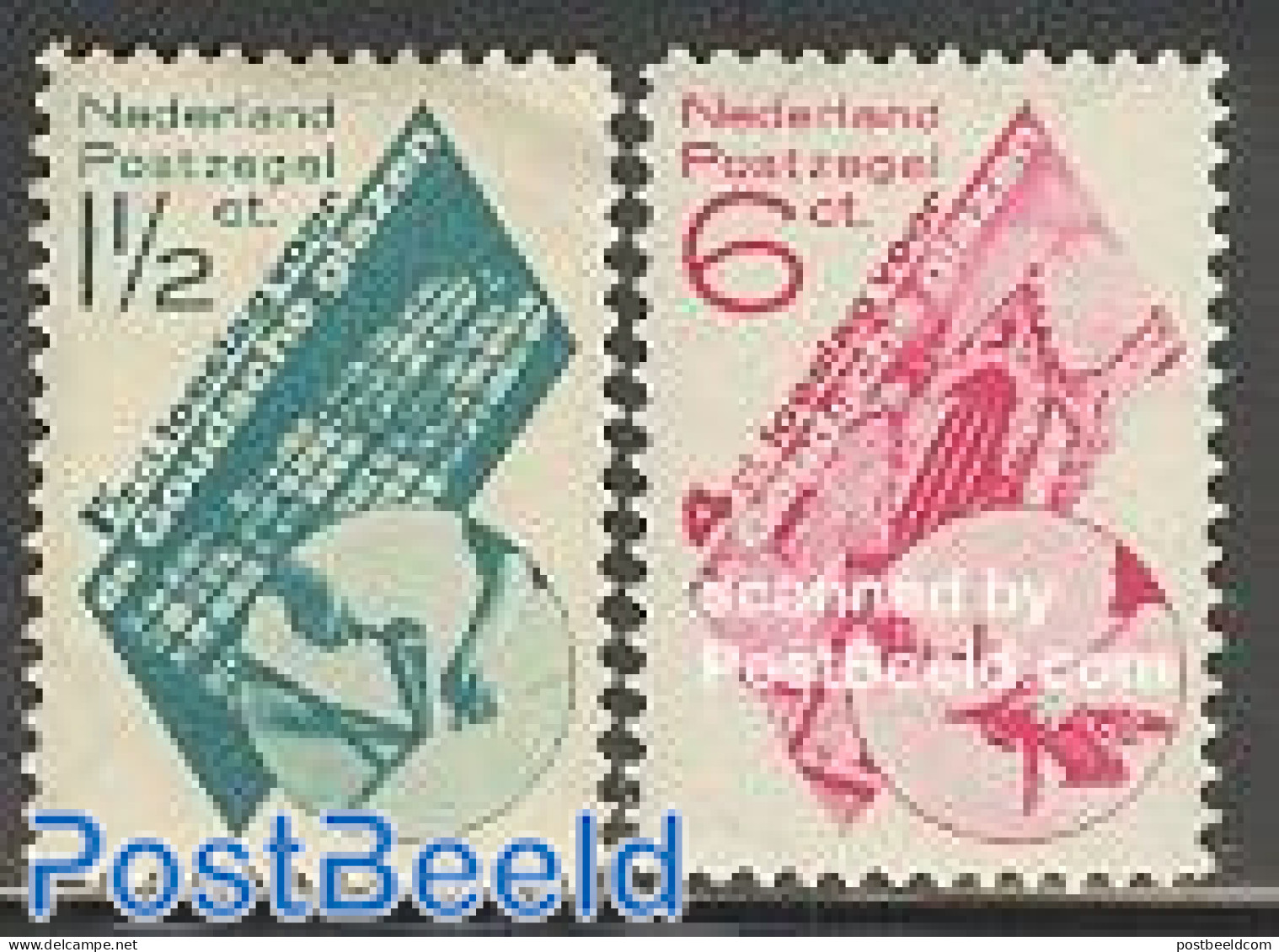 Netherlands 1931 Gouda Church Windows 2v, Unused (hinged), Religion - Churches, Temples, Mosques, Synagogues - Art - P.. - Unused Stamps