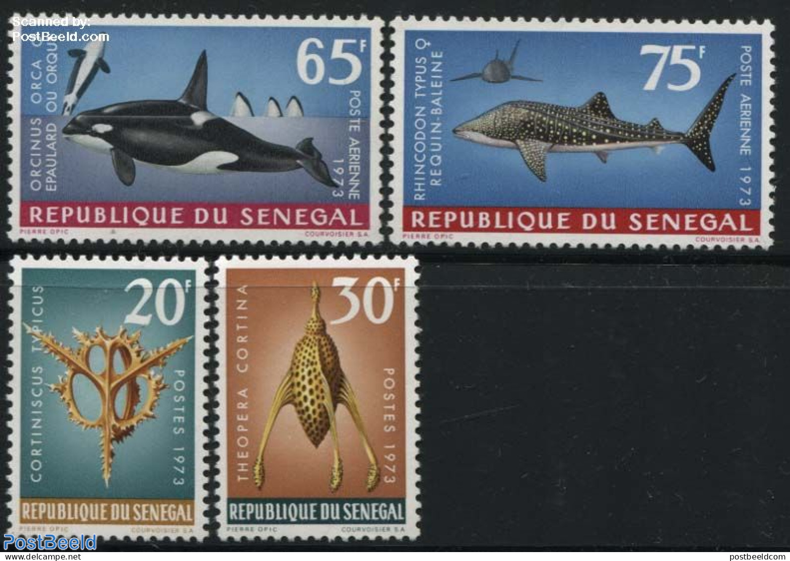 Senegal 1973 Marine Life 4v, Mint NH, Nature - Fish - Sea Mammals - Shells & Crustaceans - Vissen