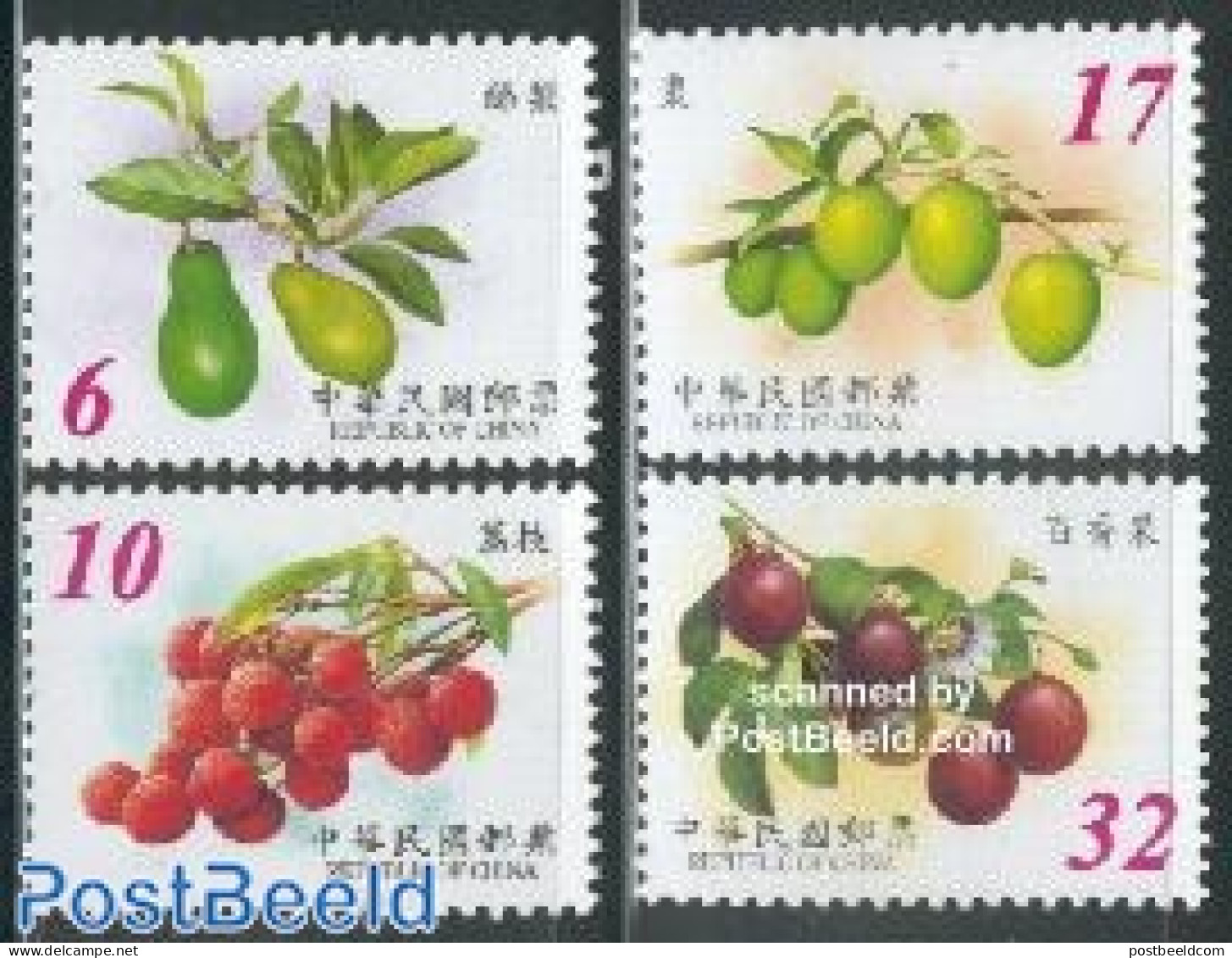 Taiwan 2002 Fruits 4v, Mint NH, Nature - Fruit - Obst & Früchte
