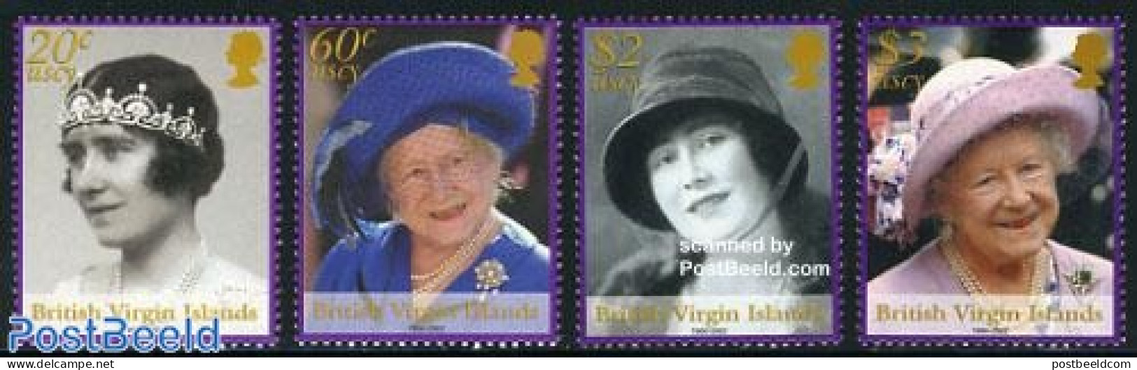 Virgin Islands 2002 Queen Mother 4v, Mint NH, History - Kings & Queens (Royalty) - Royalties, Royals