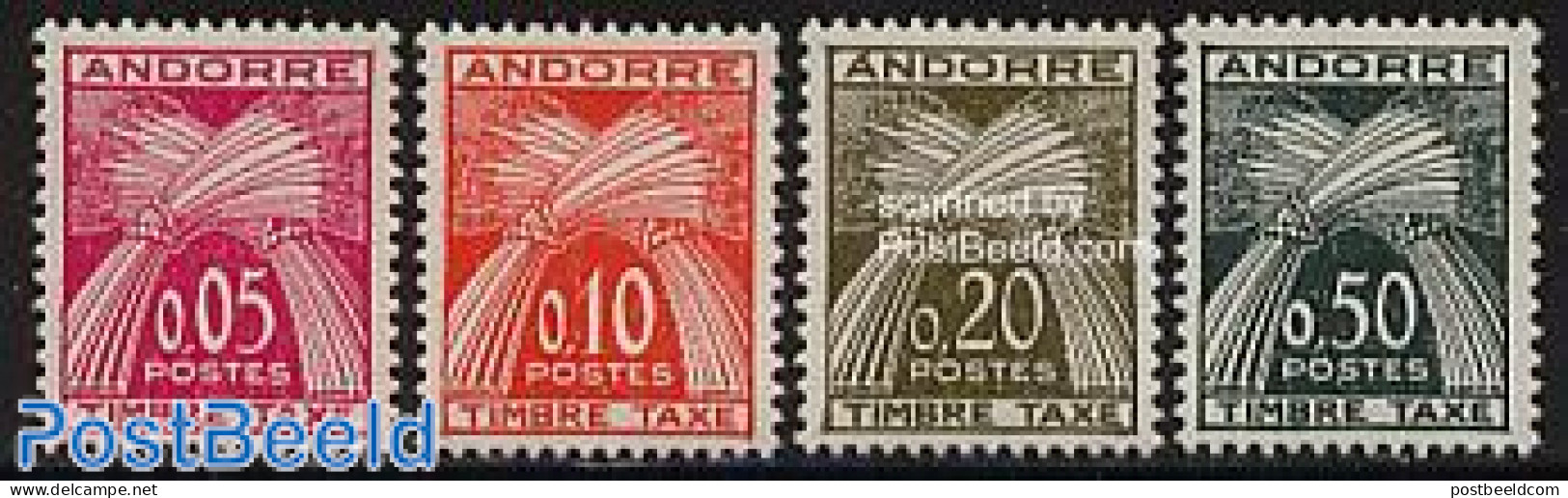 Andorra, French Post 1961 Postage Due 4v, Mint NH - Andere & Zonder Classificatie