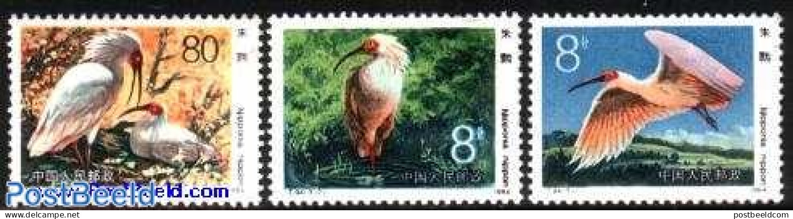 China People’s Republic 1984 Japan Ibis 3v, Mint NH, Nature - Birds - Ongebruikt
