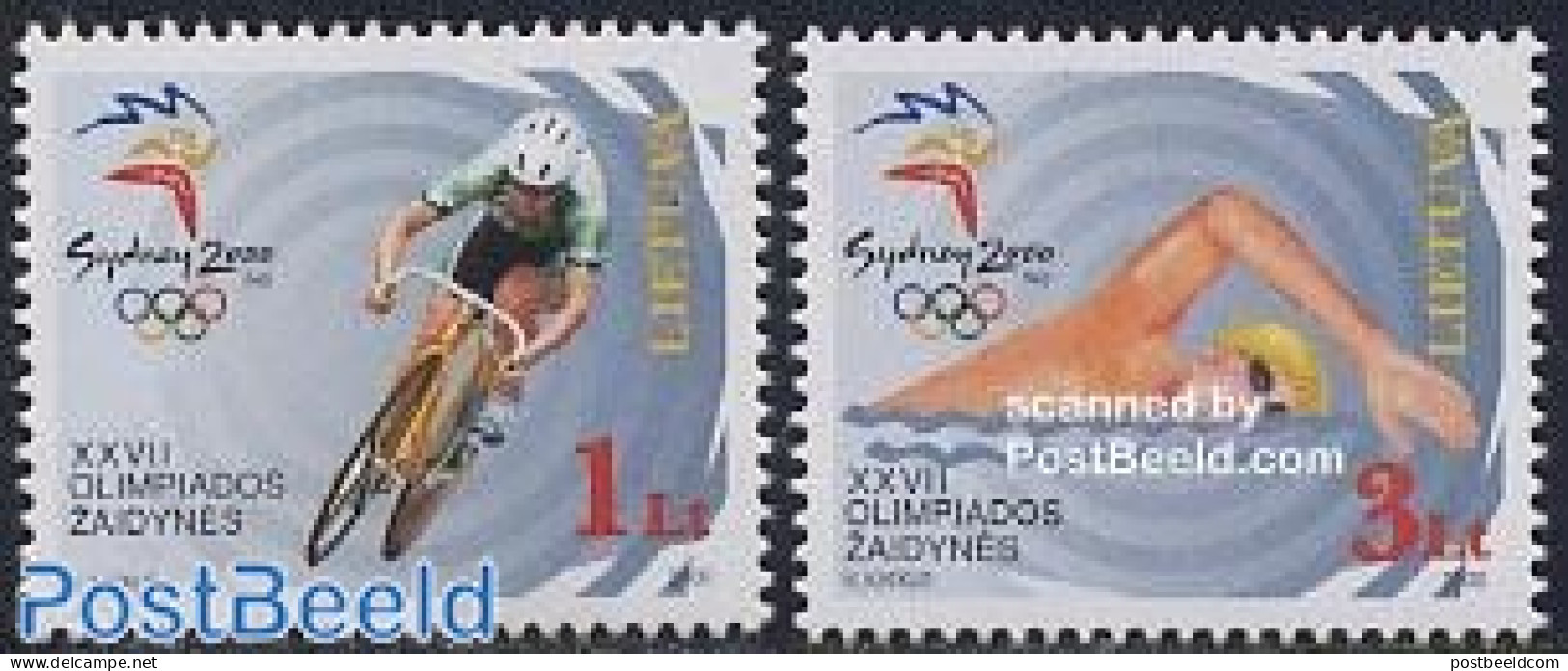 Lithuania 2000 Olympic Games Sydney 2v, Mint NH, Sport - Cycling - Olympic Games - Swimming - Wielrennen