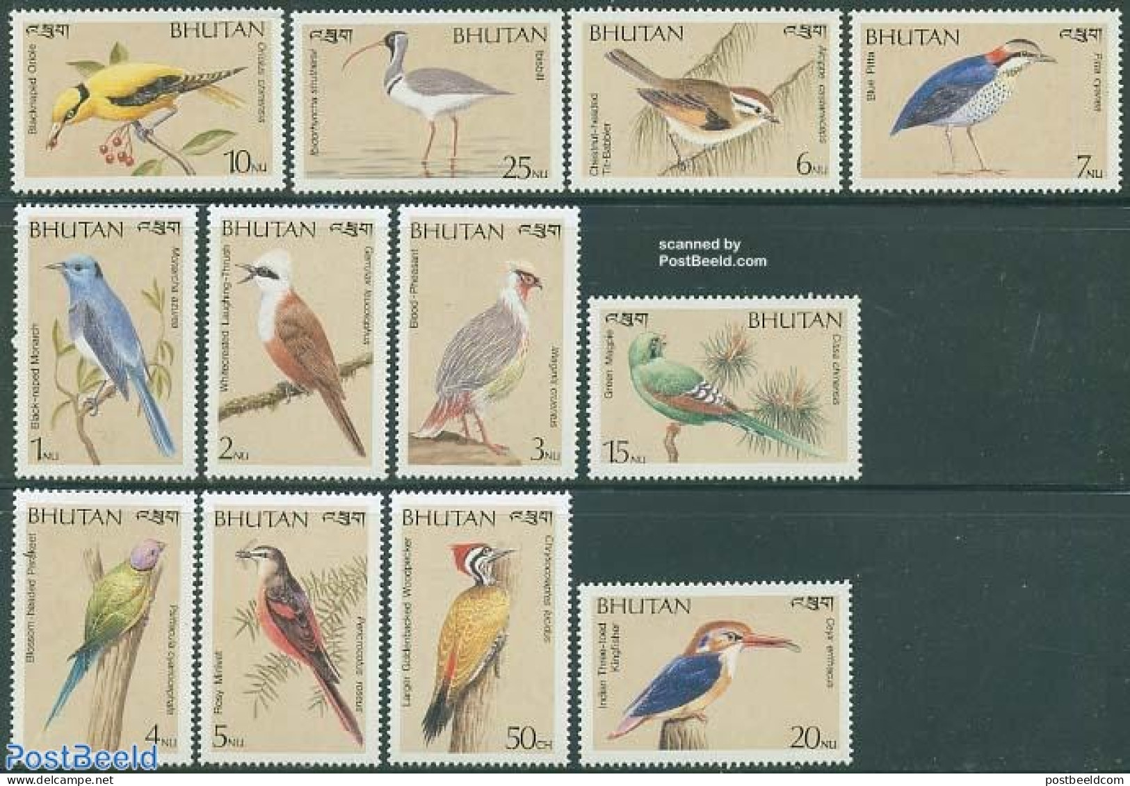 Bhutan 1989 Birds 12v, Mint NH, Nature - Birds - Woodpeckers - Bhutan