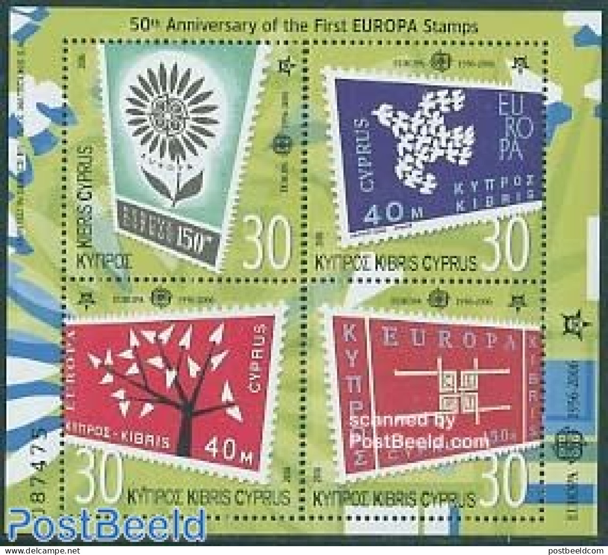 Cyprus 2006 50 Years Europa Stamps 4v M/s, Mint NH, History - Europa Hang-on Issues - Stamps On Stamps - Unused Stamps