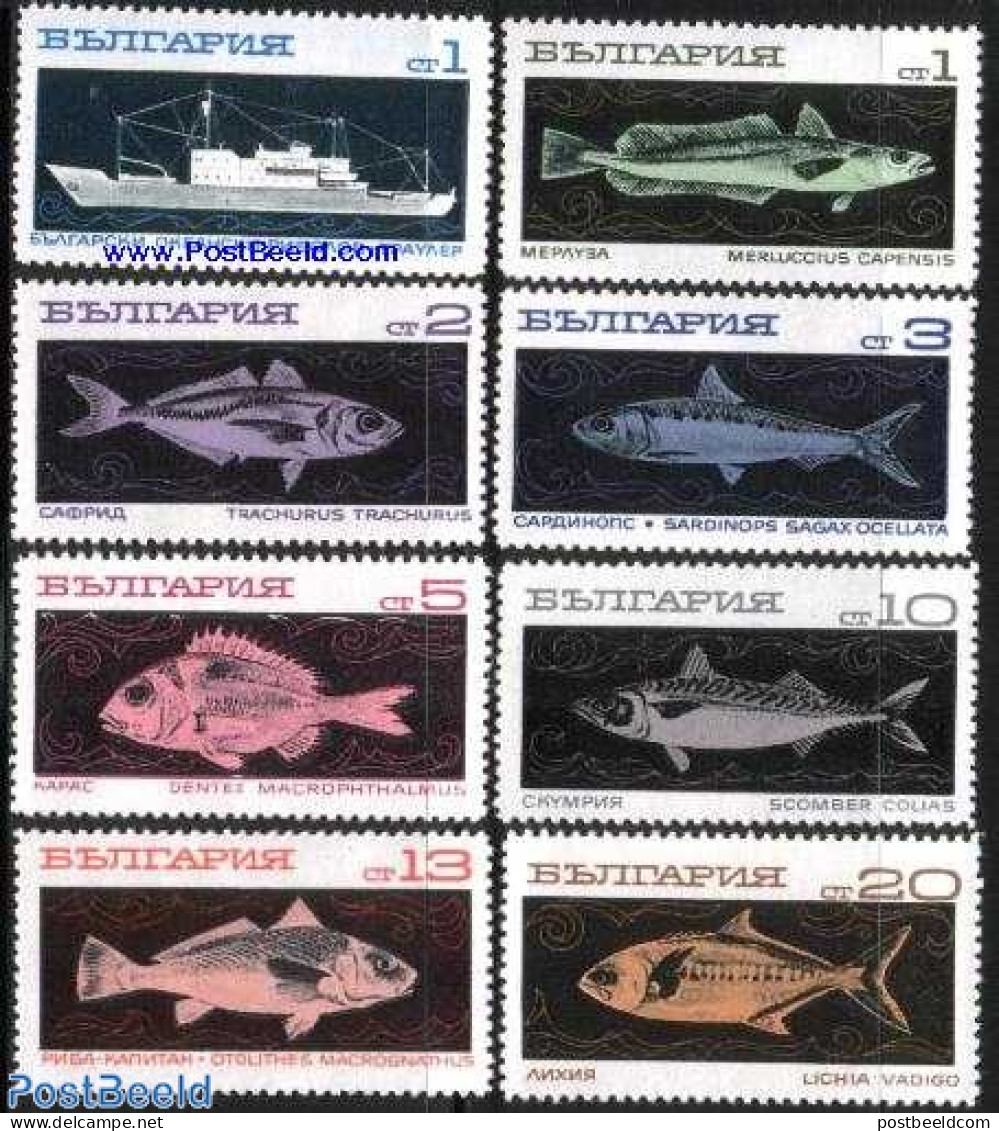 Bulgaria 1969 Sea Fishing 8v, Mint NH, Nature - Transport - Fish - Fishing - Ships And Boats - Neufs