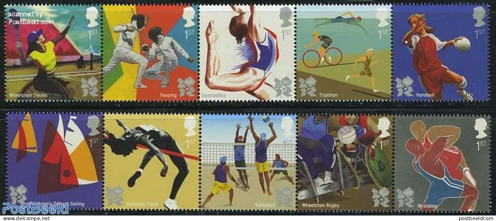 Great Britain 2011 Olympic & Paralympic Games 10v (2x[::::]), Mint NH, Health - Sport - Disabled Persons - Athletics -.. - Nuovi