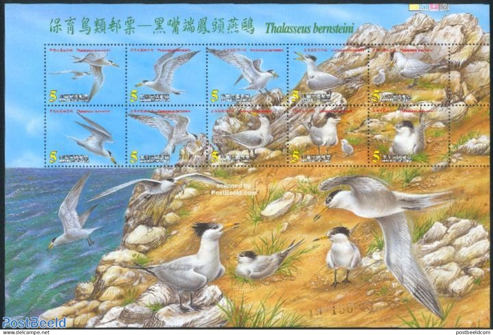 Taiwan 2002 Birds 10v M/s, Mint NH, Nature - Birds - Andere & Zonder Classificatie