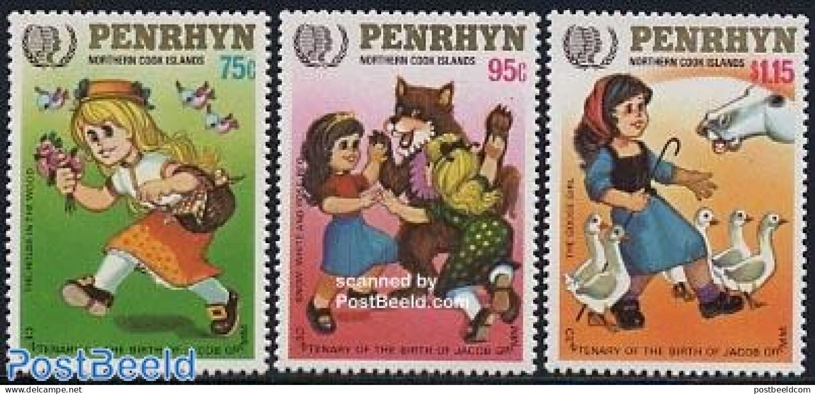 Penrhyn 1985 Int. Youth Year 3v, Mint NH, Various - International Youth Year 1984 - Art - Fairytales - Contes, Fables & Légendes