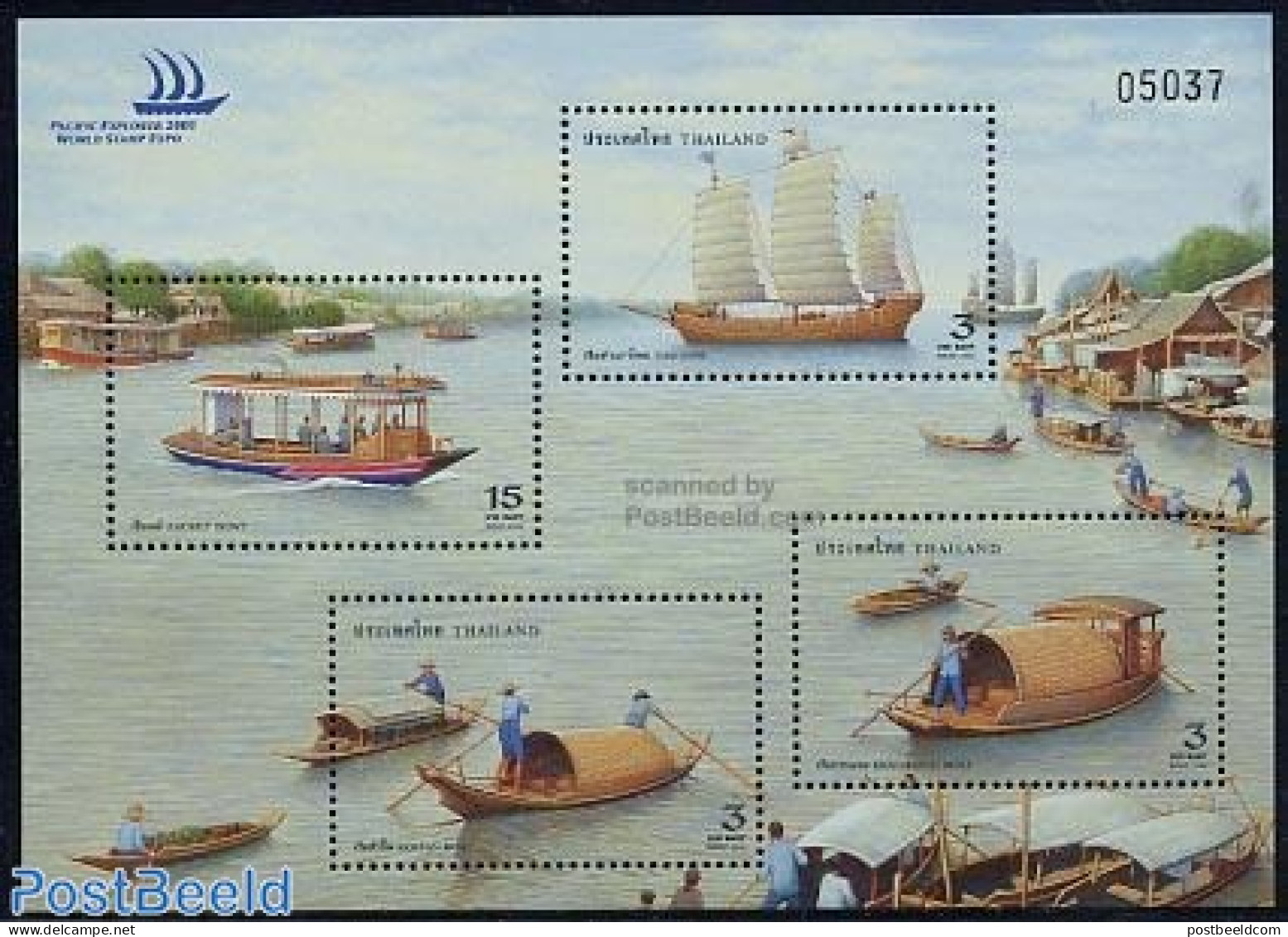 Thailand 2005 Pacific Explorer World Stamp Expo S/s, Mint NH, Transport - Philately - Ships And Boats - Bateaux