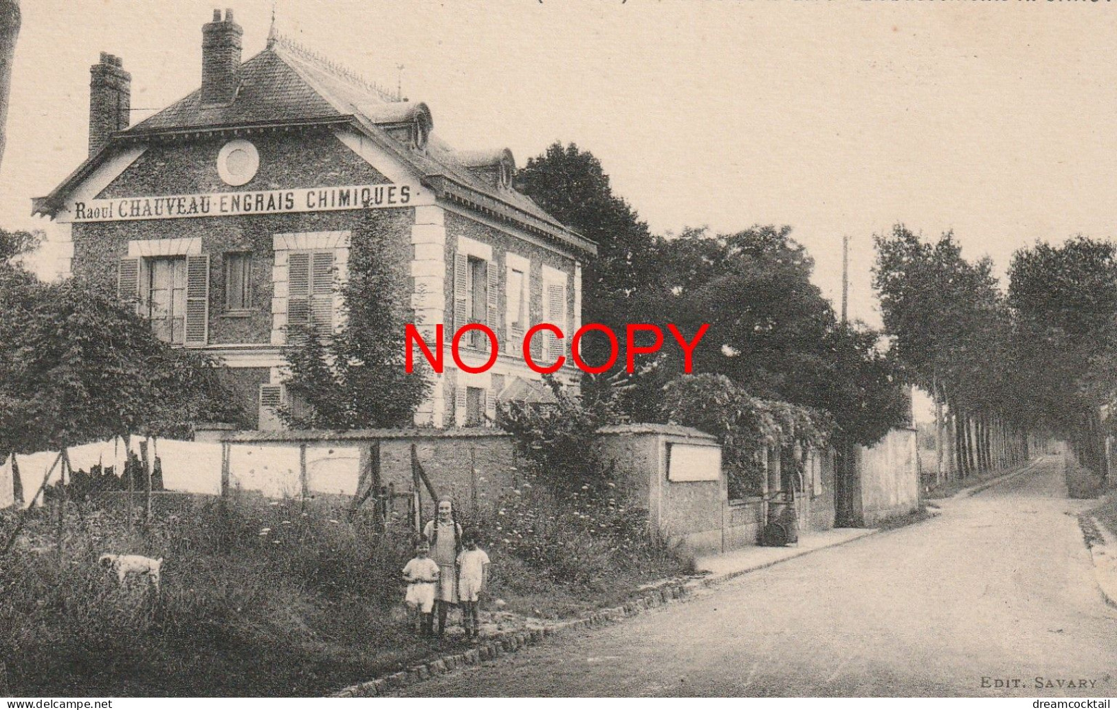 Très RARE 78 MONTFORT-L'AMAURY. Ets "Chauveau" Engrais Chimiques Avenue De La Gare Avec Enfants - Montfort L'Amaury