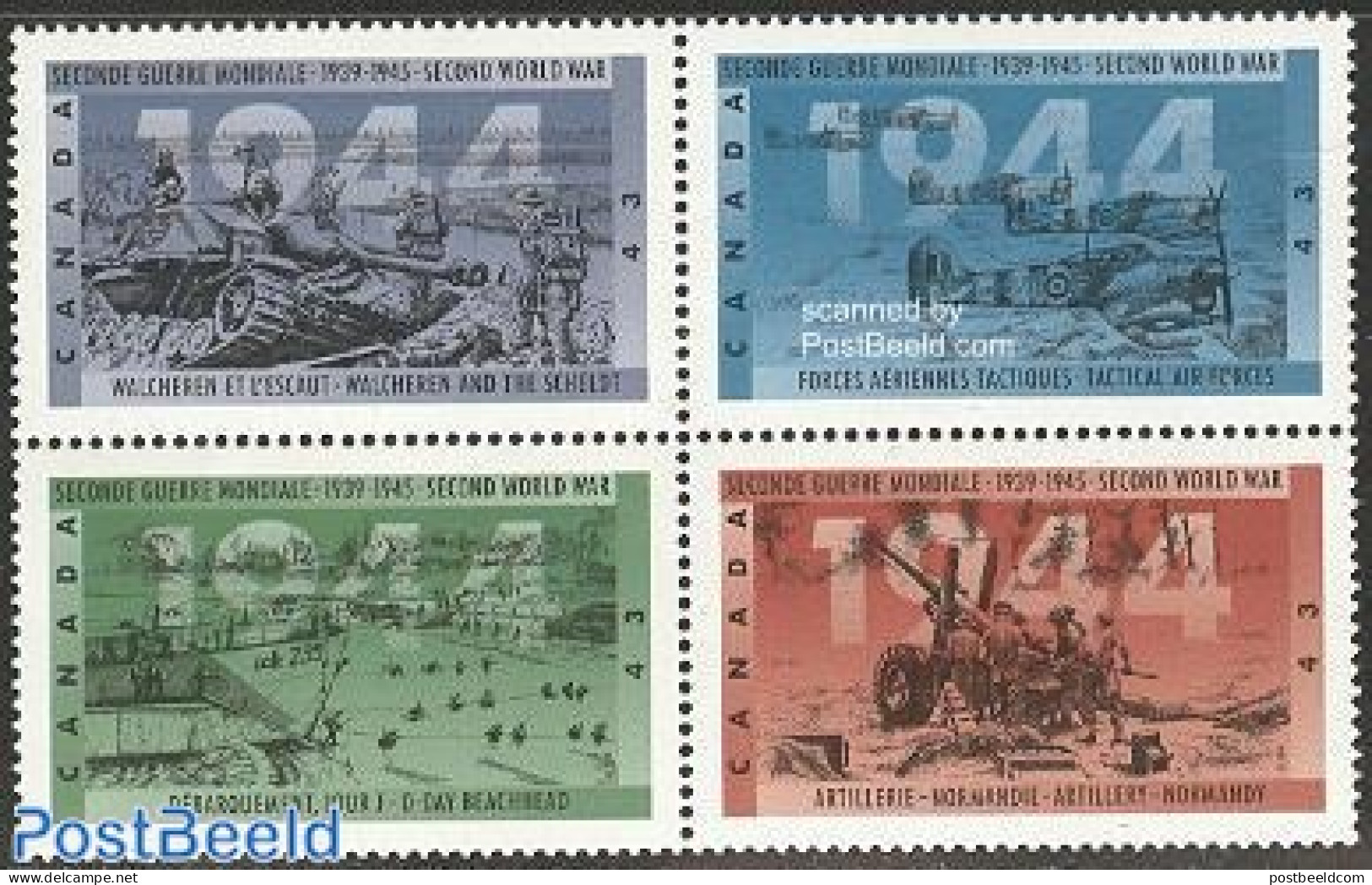 Canada 1994 World War II 4v [+], Mint NH, History - Transport - Militarism - World War II - Aircraft & Aviation - Ship.. - Unused Stamps