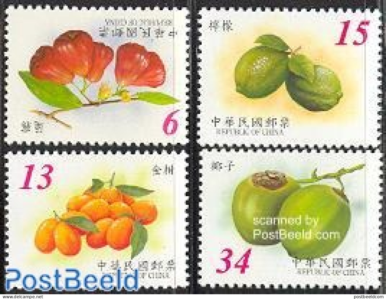 Taiwan 2003 Fruits 4v, Mint NH, Nature - Fruit - Fruits